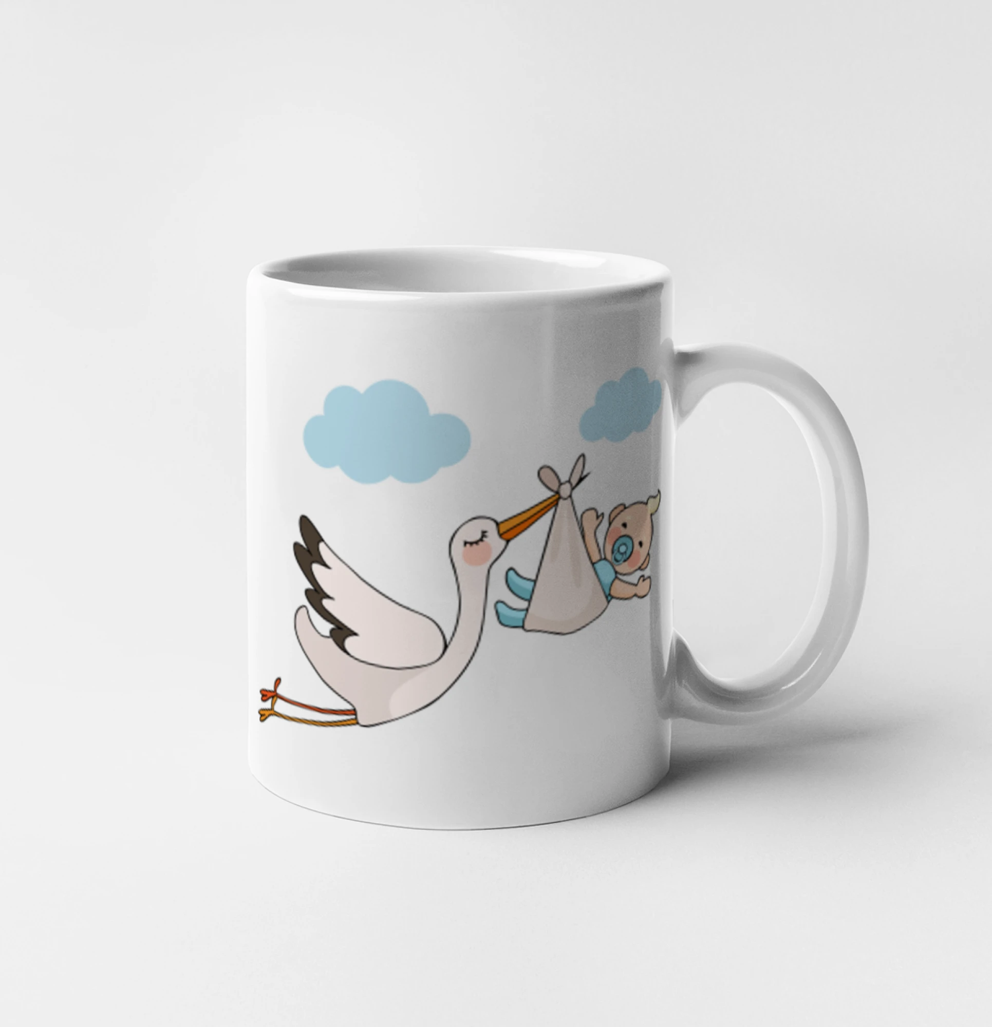 Rodinné tričká - Bocian čakáme bábätko - chlapec - Hrnček 