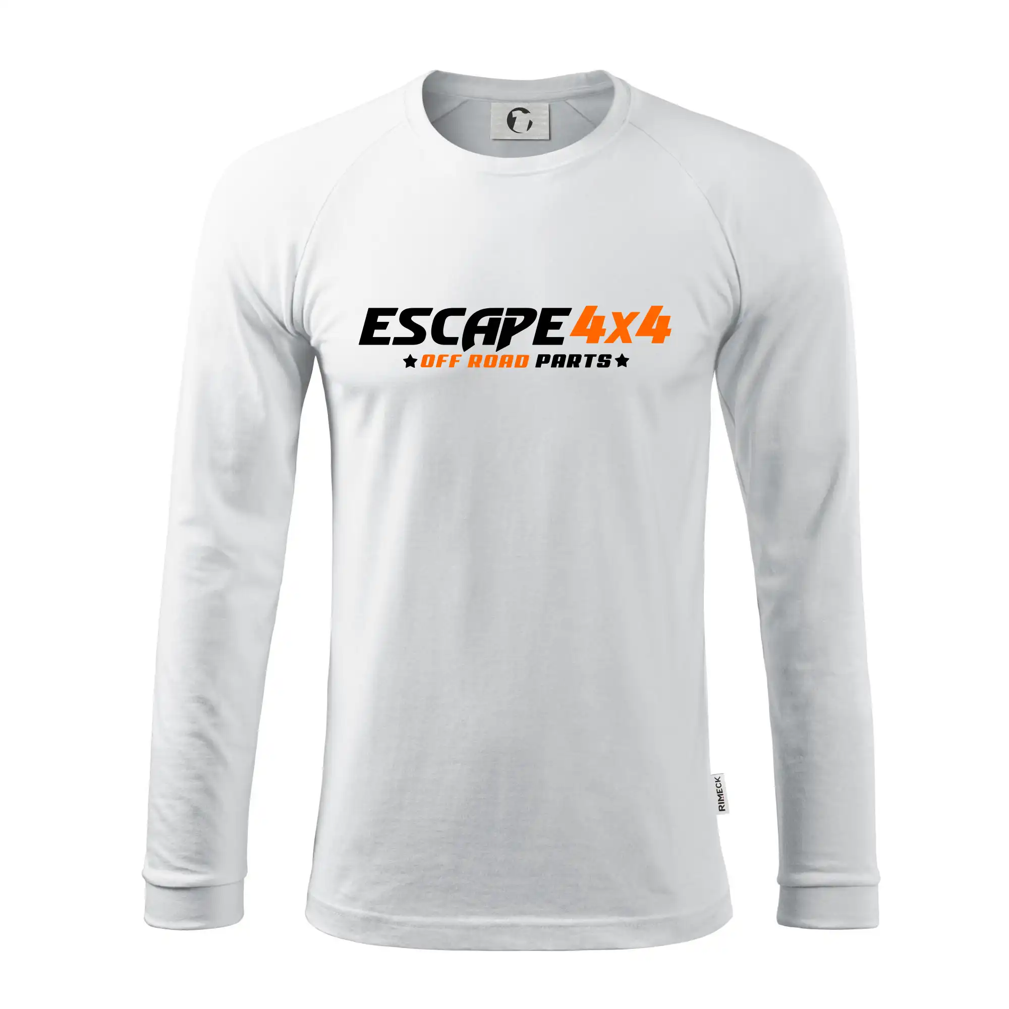 MyShirt tričká - Escape 4x4 Nápis vpředu a pneumatika na zádech - Pánske tričko s dlhým rukávom LS130