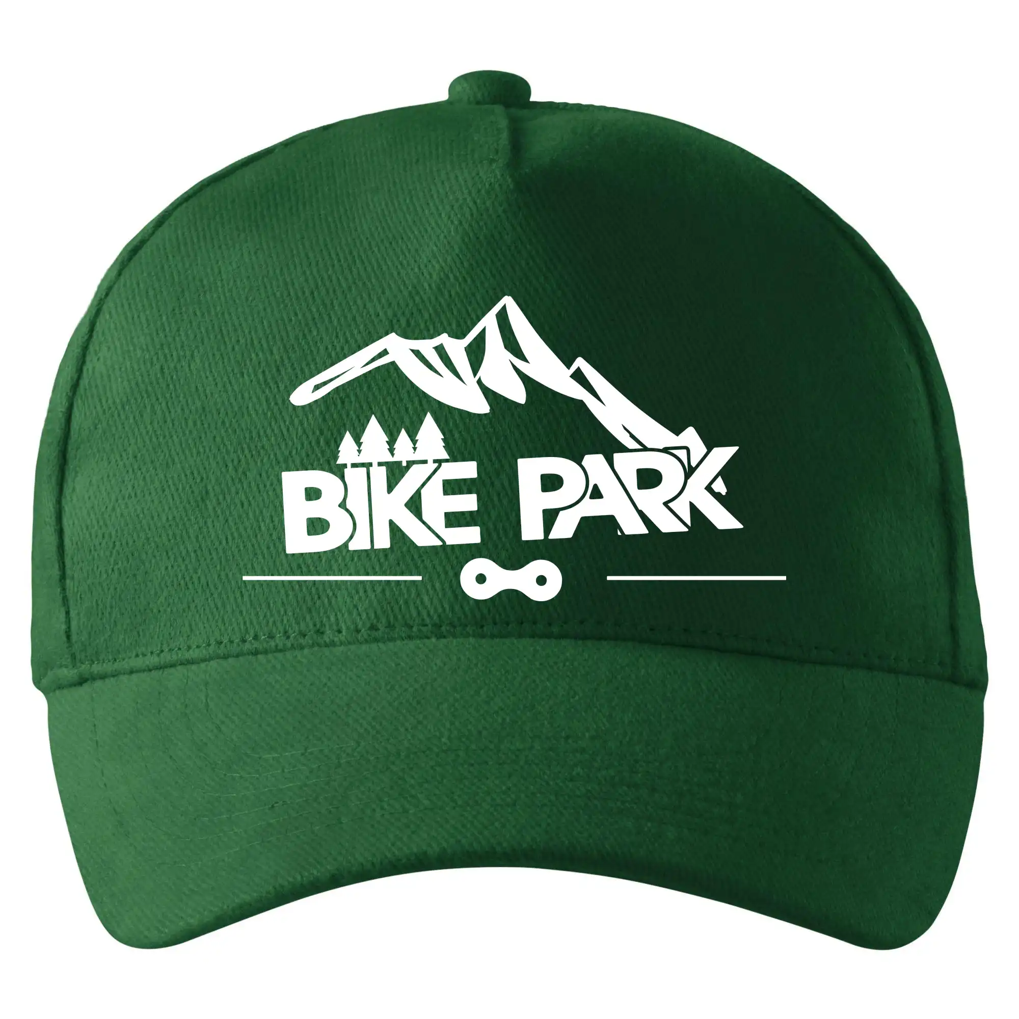Tričko ako darček pre cyklistu - Bike park hory - Šiltovka so zahnutým šiltom a mosaznou sponou