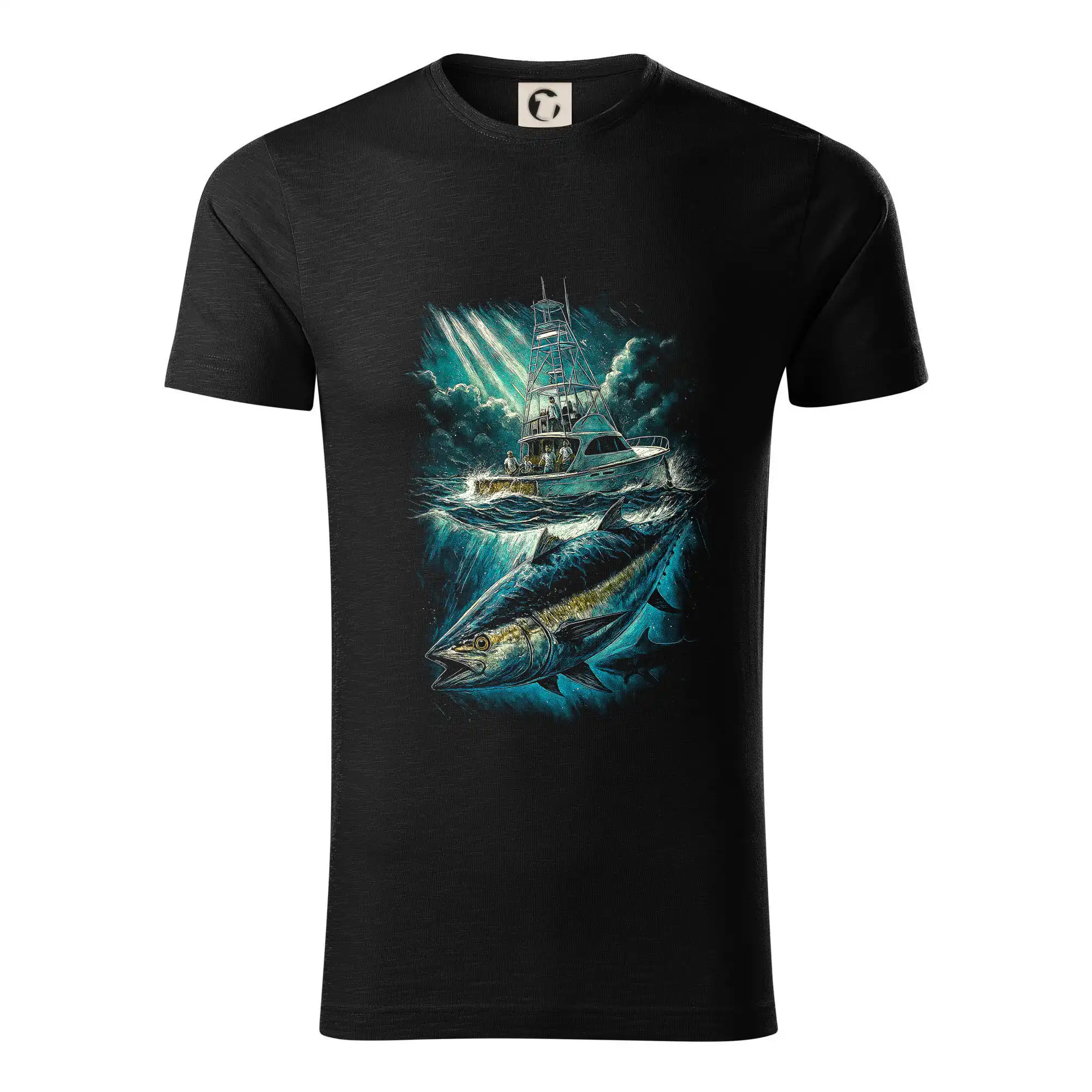 Tričká pre rybárov s potlačou - Obrázok Oceánsky rybolov - Tričko z organickej bavlny