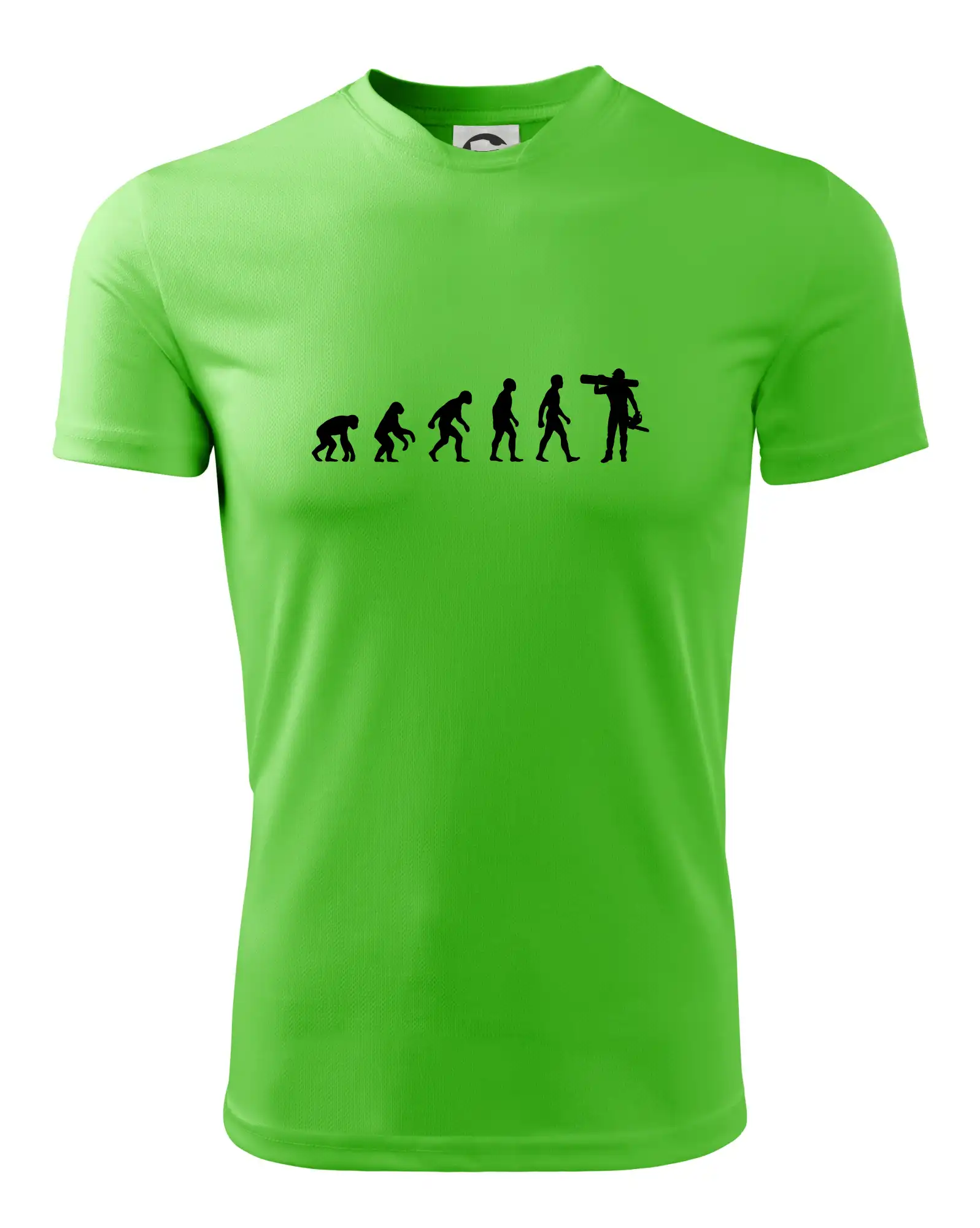 Tričká pre poľovníkov a drevorubačov - Evolúcia drevorubač - píla a kmeň - Pánske tričko Fantasy športové