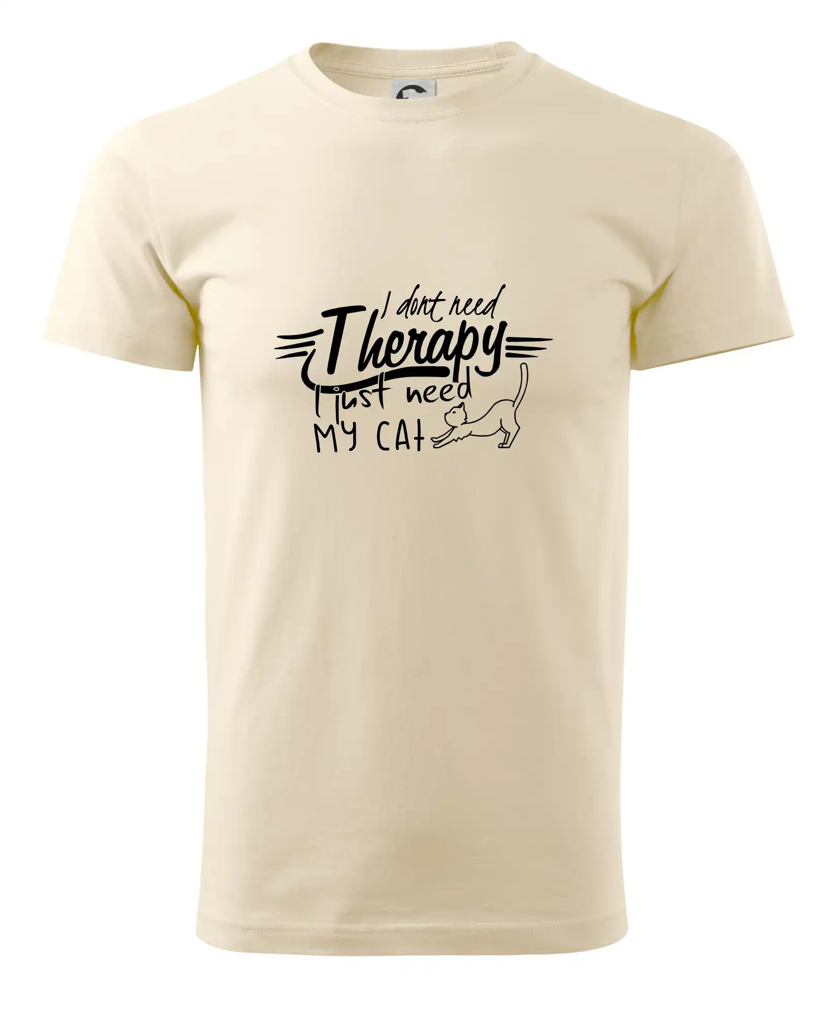 Vtipná tričká s mačkou - I dont need therapy - i need my cat - Pánske tričko nižšej gramáže