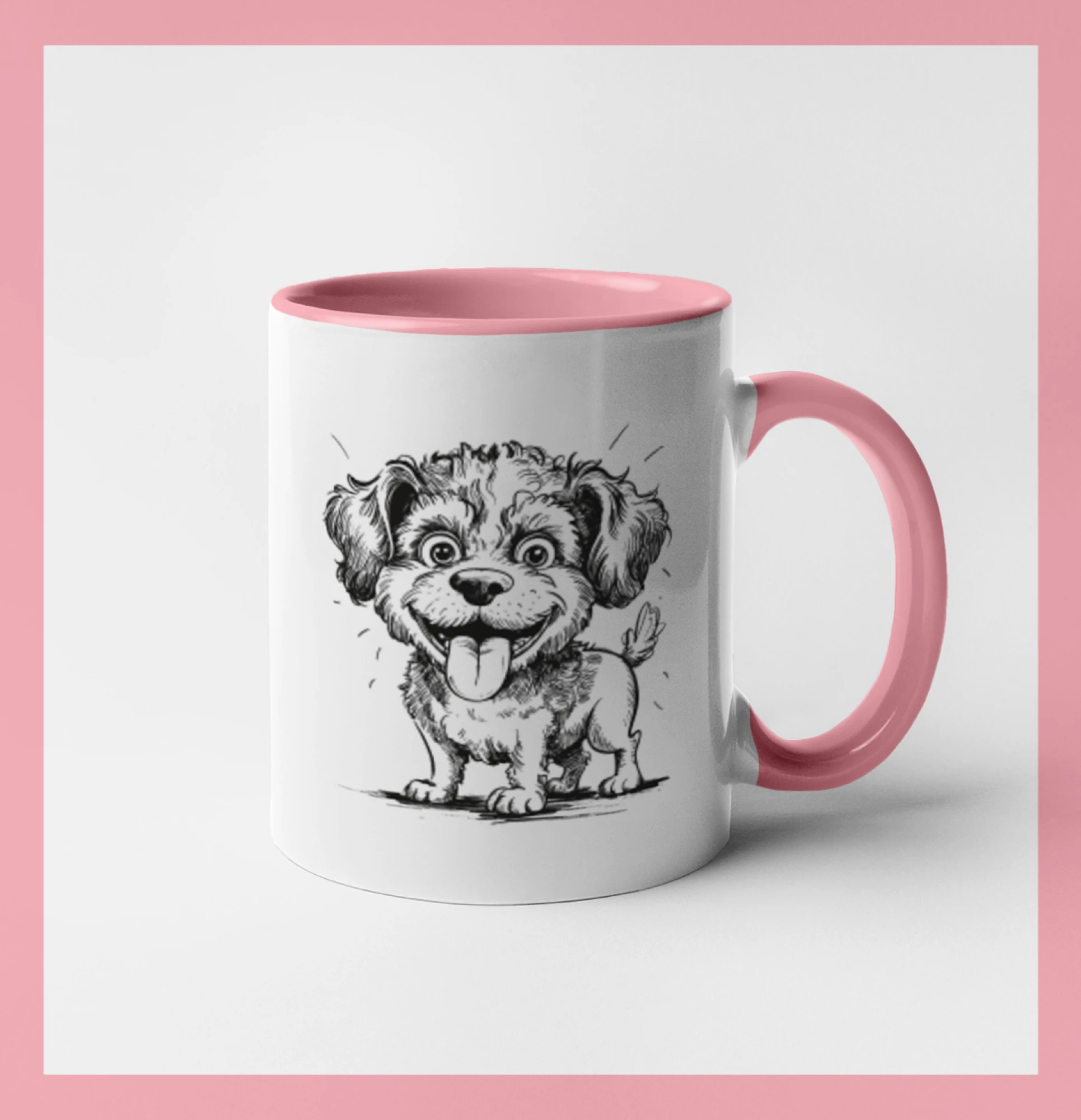 Ostatné psie plemená - Lagotto romagnolo karikatúra vypláznutý jazyk - Hrnček 