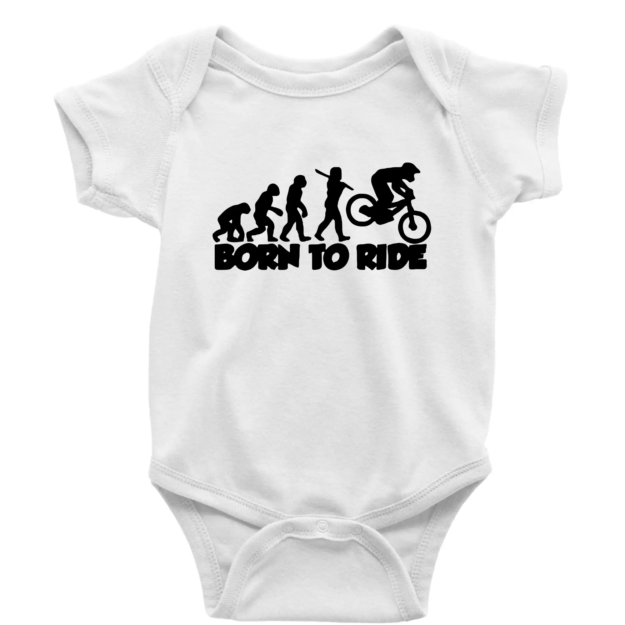 Tričká s potlačou evolúcia - Evolution Born to ride - Body dojčenské s krátkym rukávom
