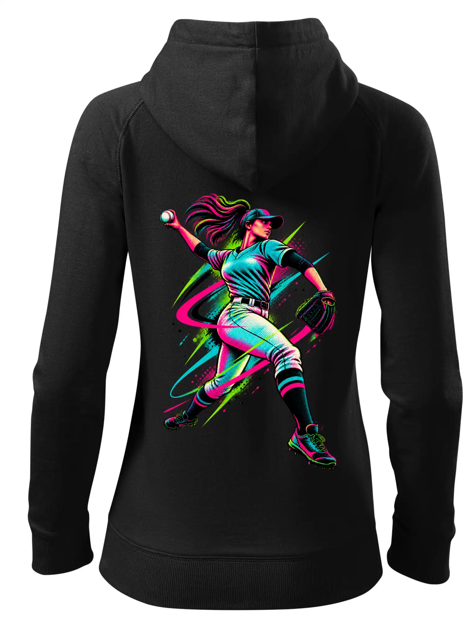 Baseballová nadhazovačka neonový pop art