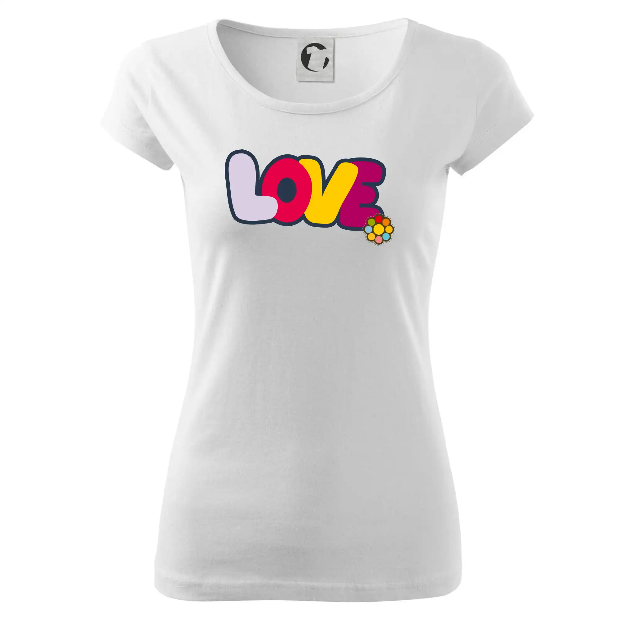 Love nápis s květinou