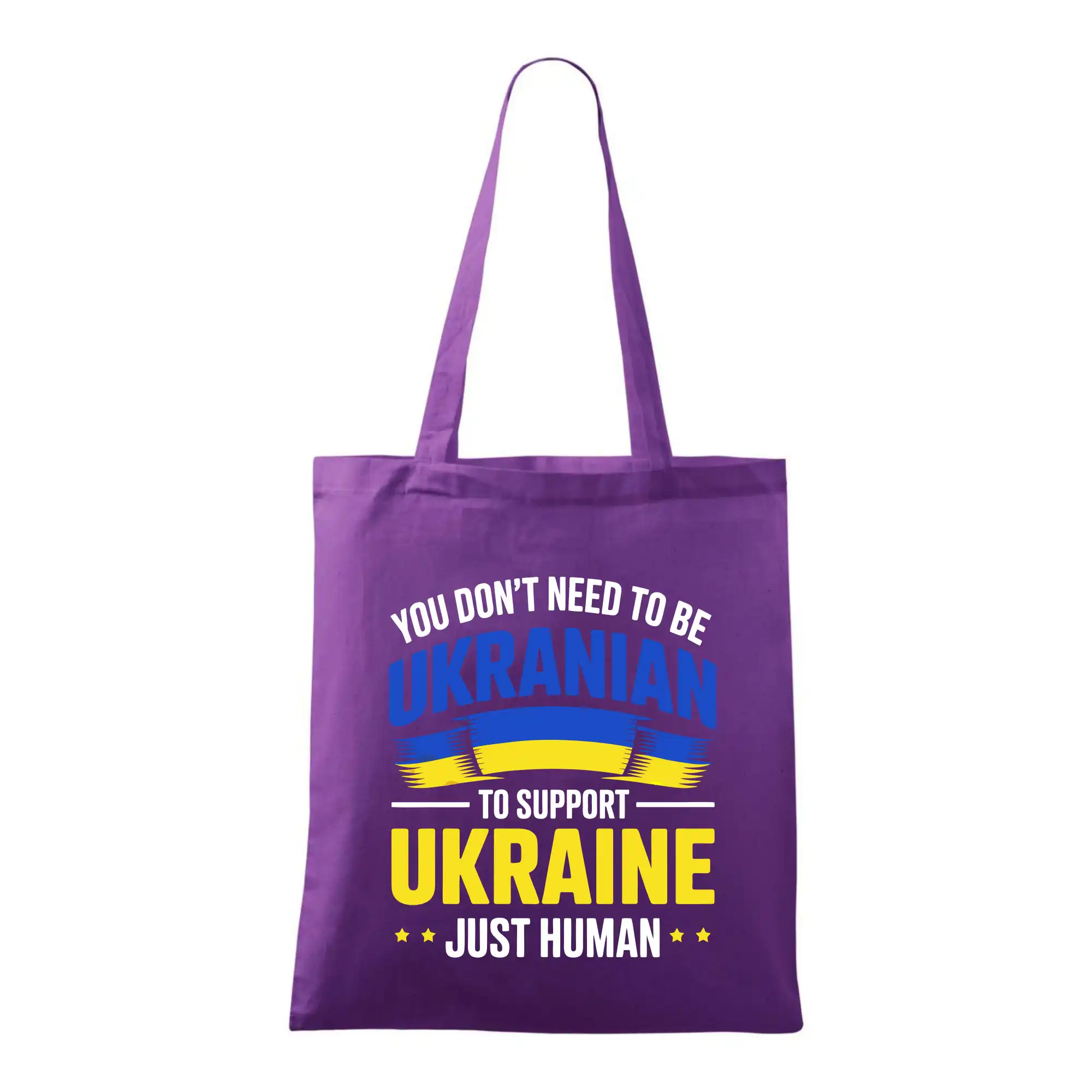 Tričká s vlajkou ukrajiny - You don't need to be Ukrainian to support Ukraine just human - Taška bavlnená
