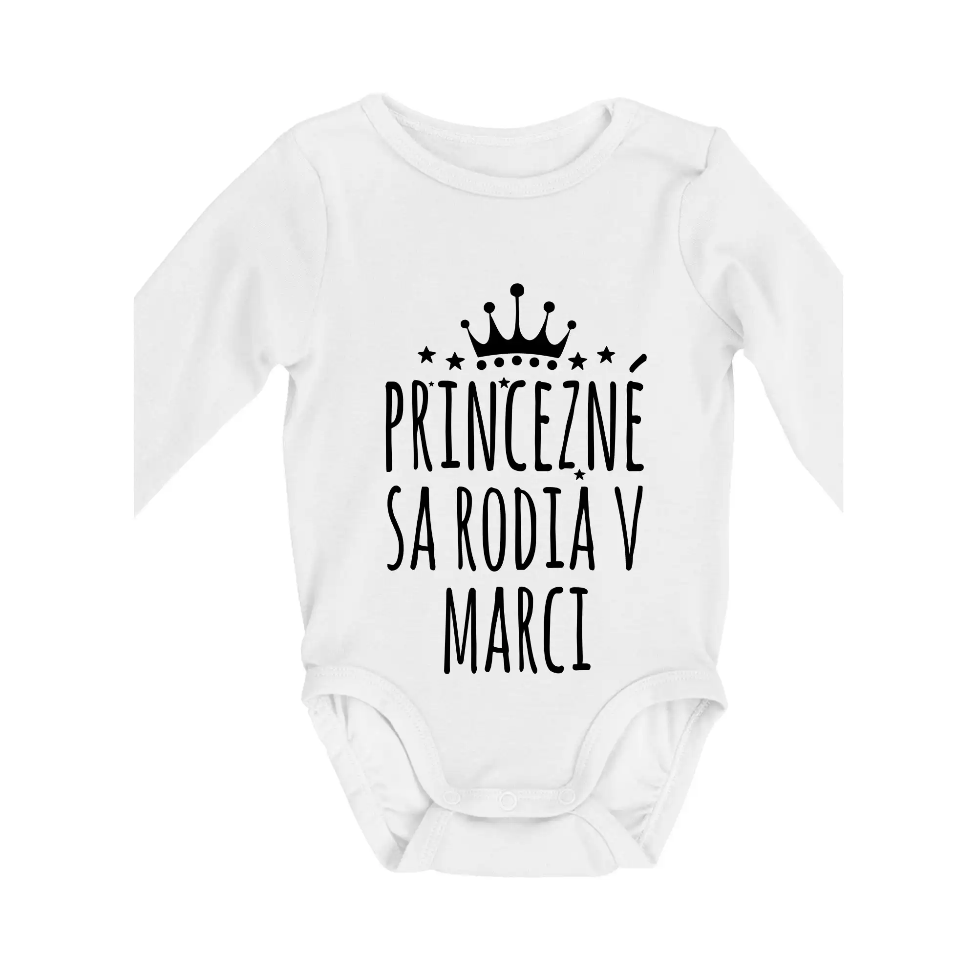 Tričká pre narodených v marci - Princezné sa rodia v marci - Body dojčenské s dlhým rukávom