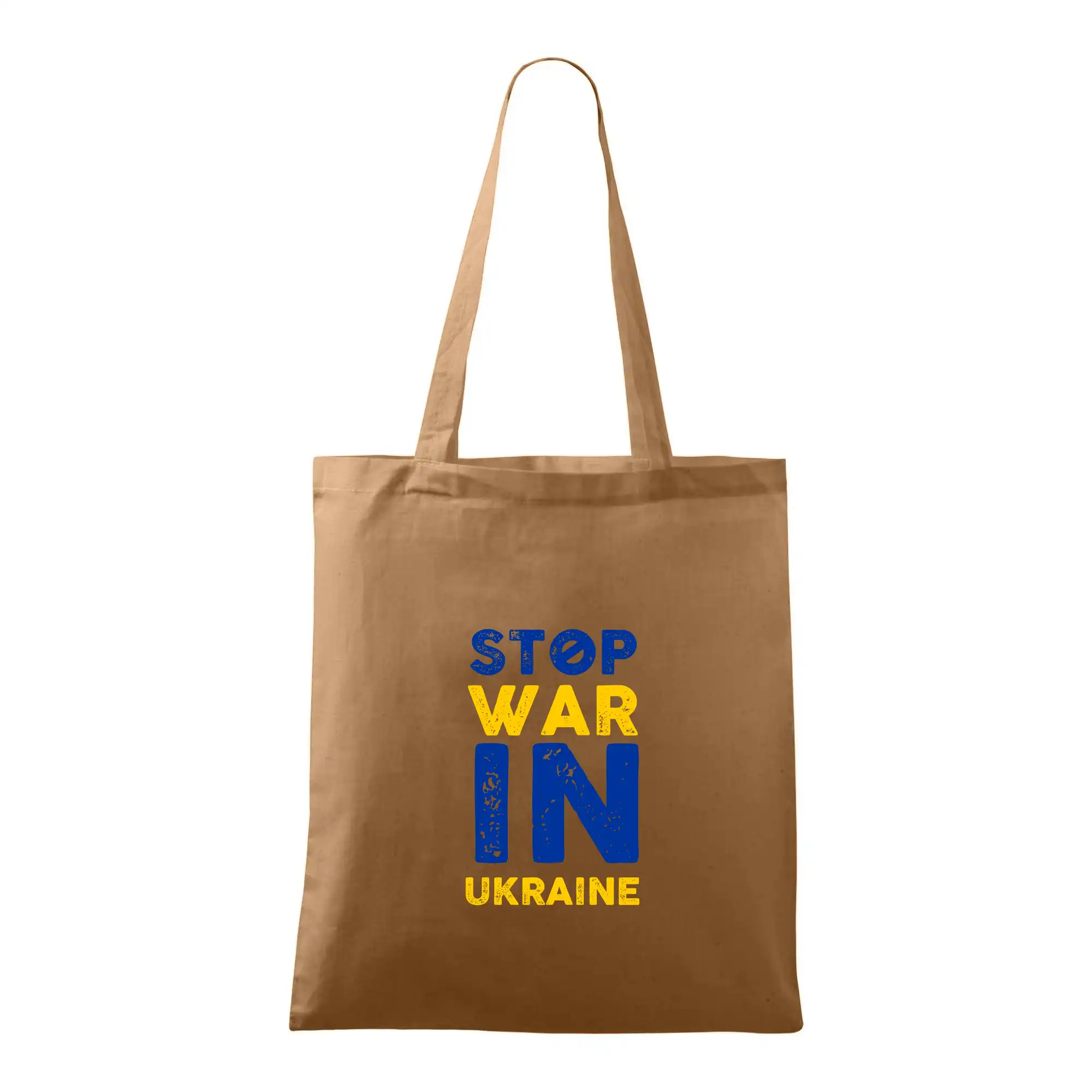 Tričká s vlajkou ukrajiny - Farebný nápis Stop war in ukraine - Taška bavlnená