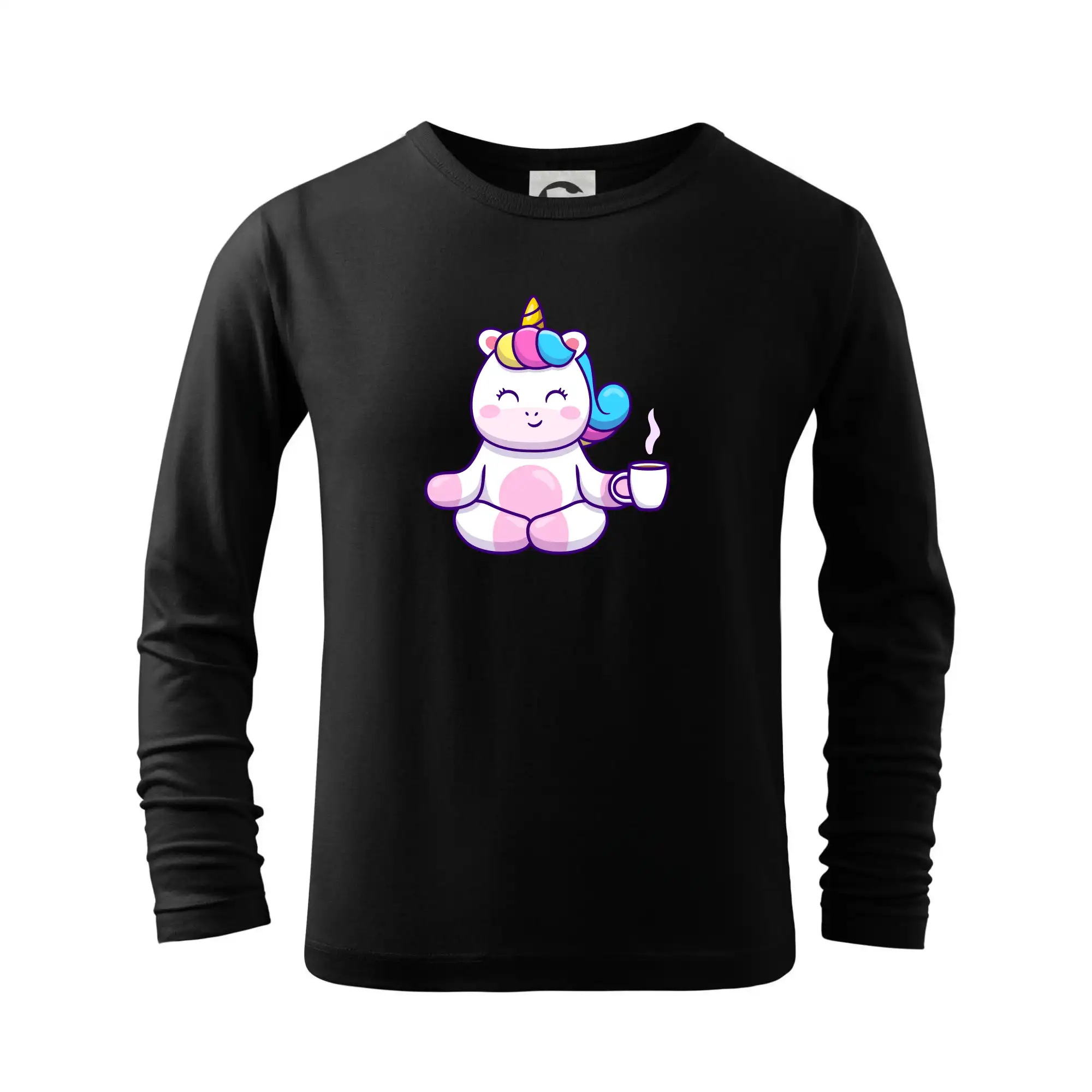Tričká na jógu - Yoga - jednorožec káva - Tričko detské Long Sleeve