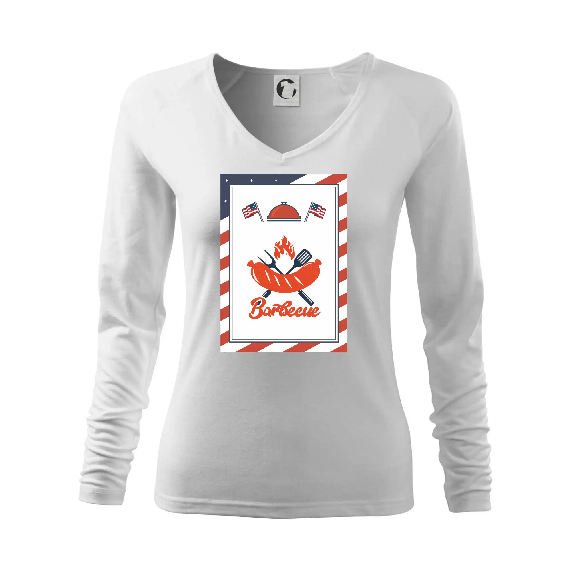 Tričká a zástery na grilovanie - USA BBQ POSTER - Tričko dámske Elegance