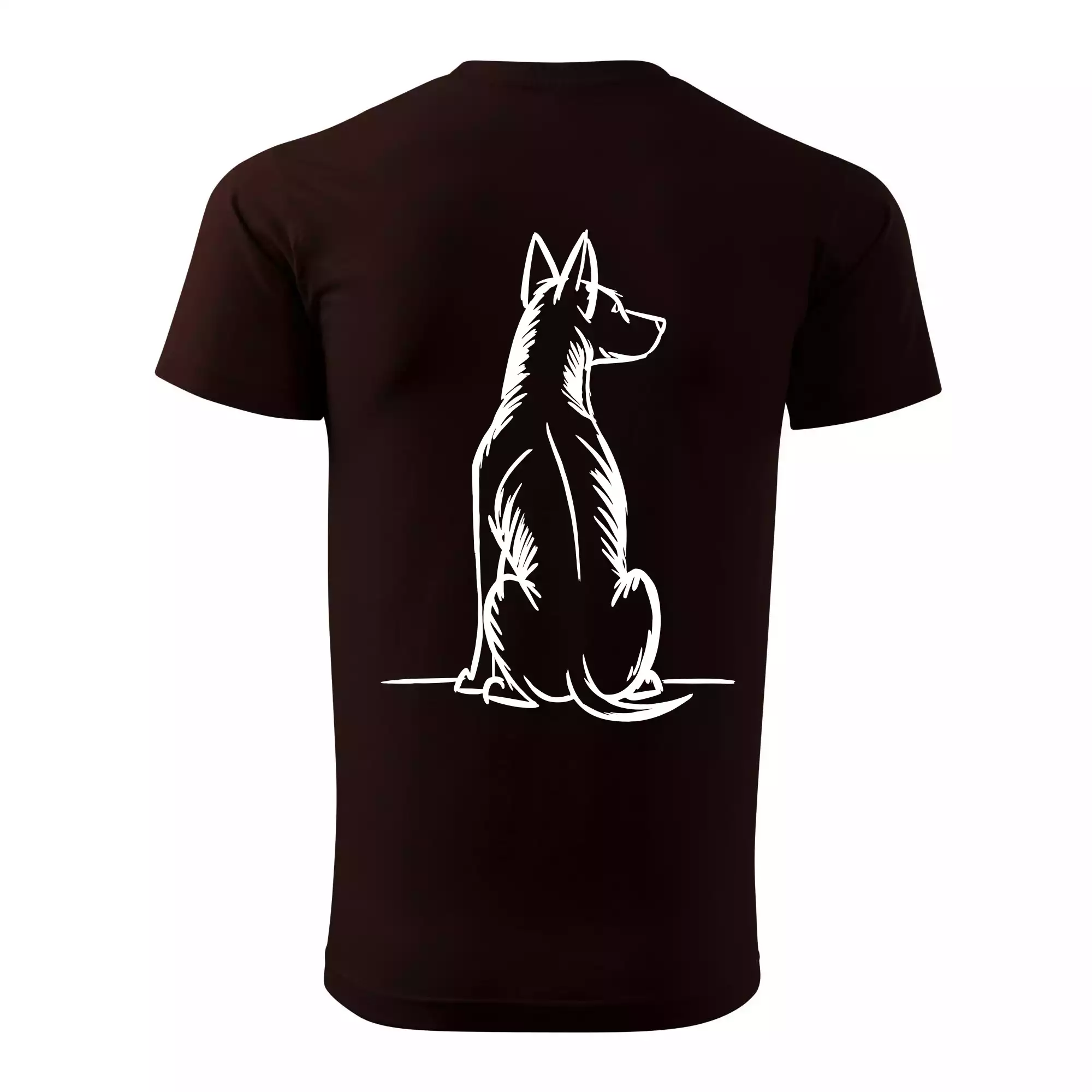 Pes kreslený zezadu