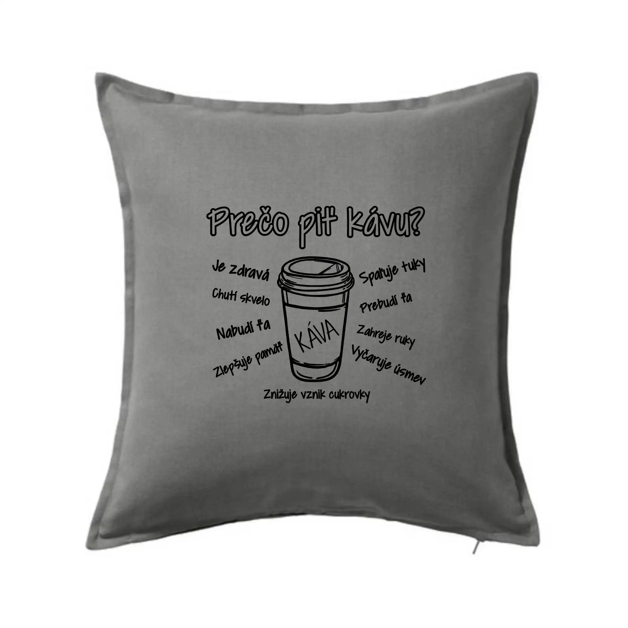 Motívy pre baristu a milovníkov kávy - Benefity kávy - prečo piť kávu - Vankúš 50x50
