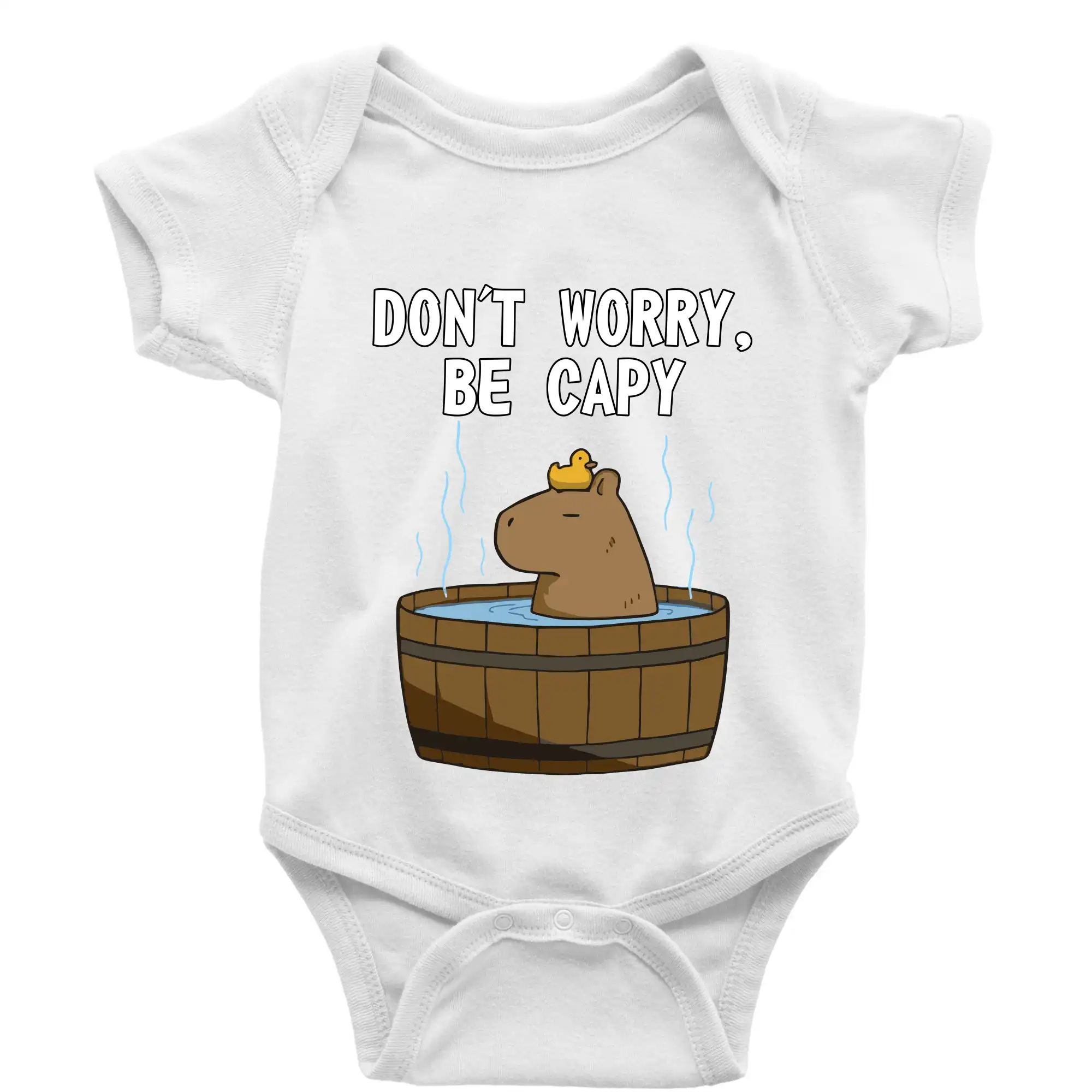 Tričká so zvieratami - Don't worry be capy - Body dojčenské s krátkym rukávom
