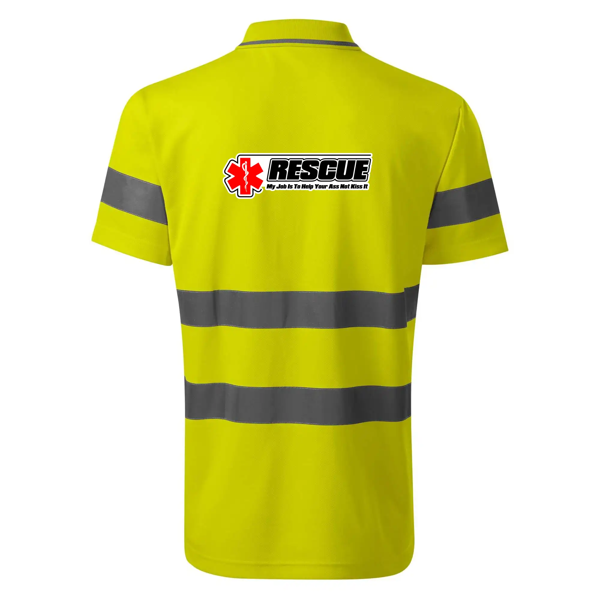 Tričká a mikiny pre záchranárov a lekárov - Kvalitné oblečenie pre zdravotníkov - Rescue My Job Is To Help Your Ass Not Kiss It - HV Runway 2V9 - Reflexné polokošeľa