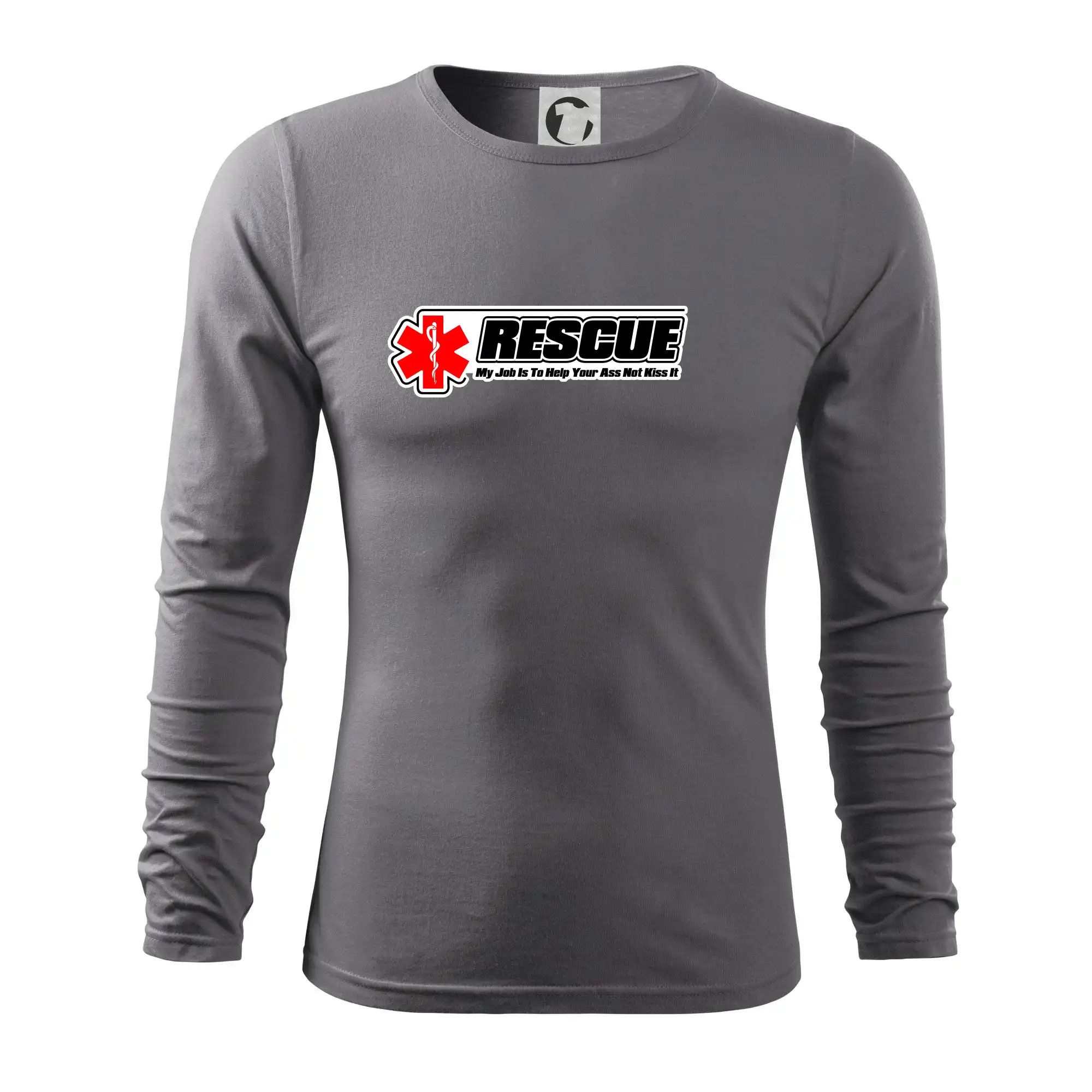 Tričká a mikiny pre záchranárov a lekárov - Kvalitné oblečenie pre zdravotníkov - Rescue My Job Is To Help Your Ass Not Kiss It - Tričko s dlhým rukávom FIT-T long sleeve