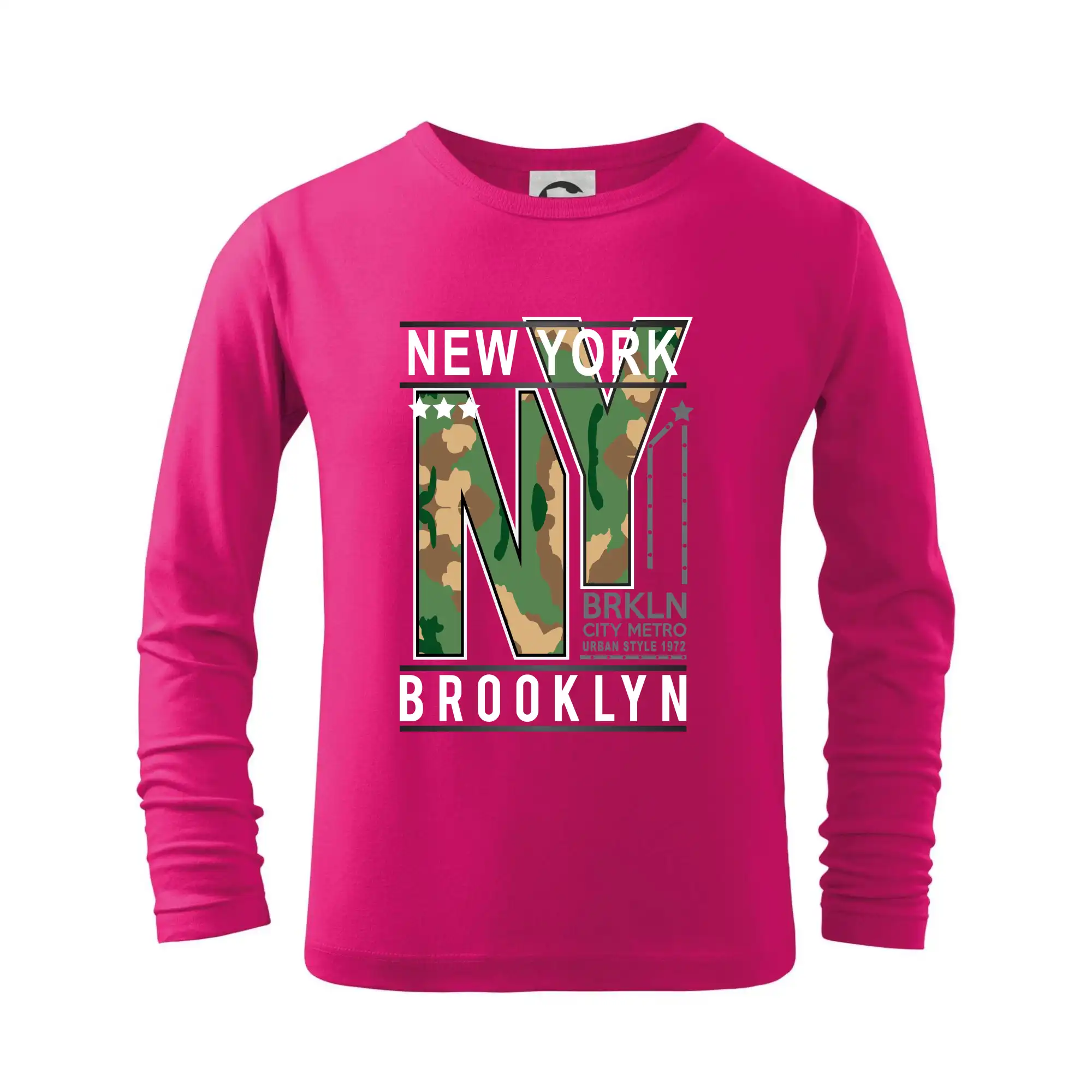Tričká USA - New York Brooklyn - maskáč - Tričko detské Long Sleeve