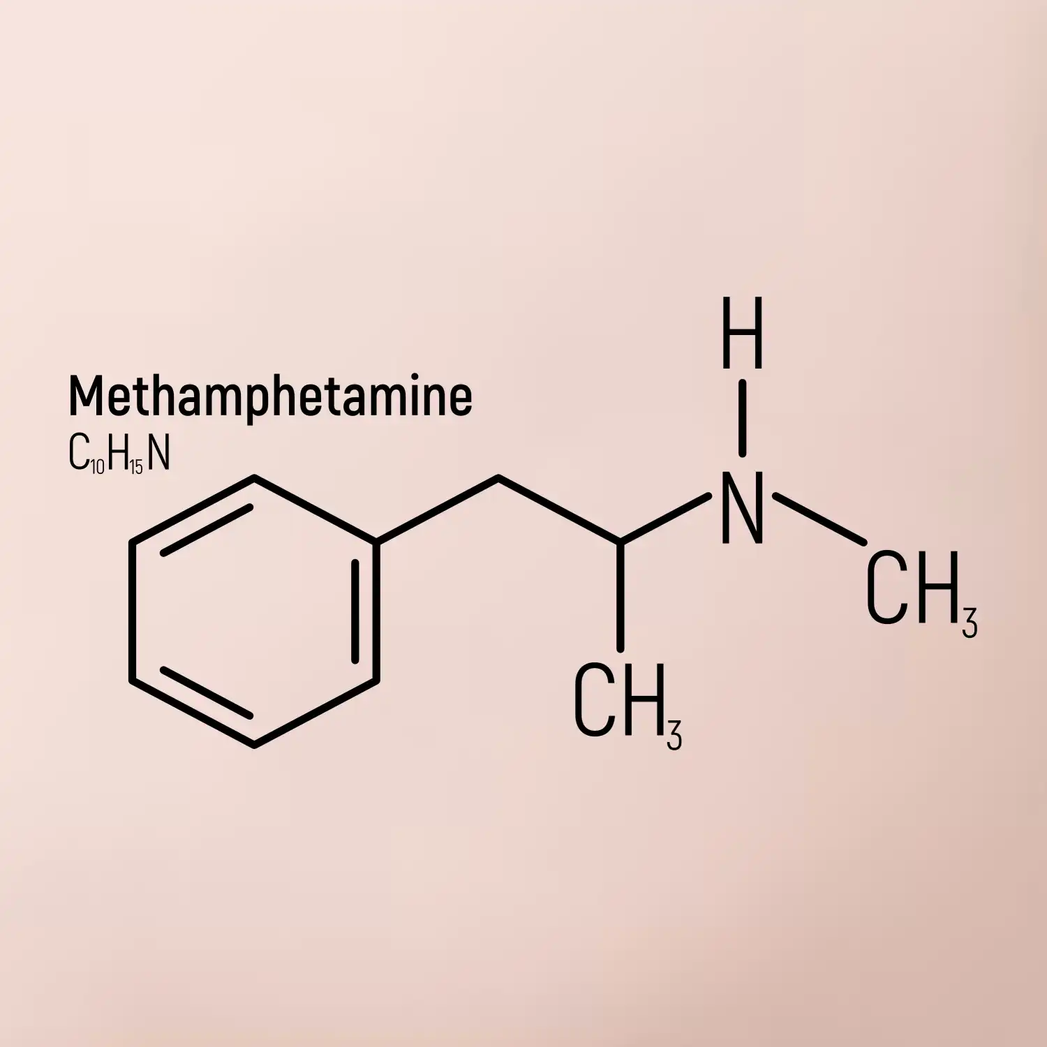 Molekulární struktura Metamfetamin
