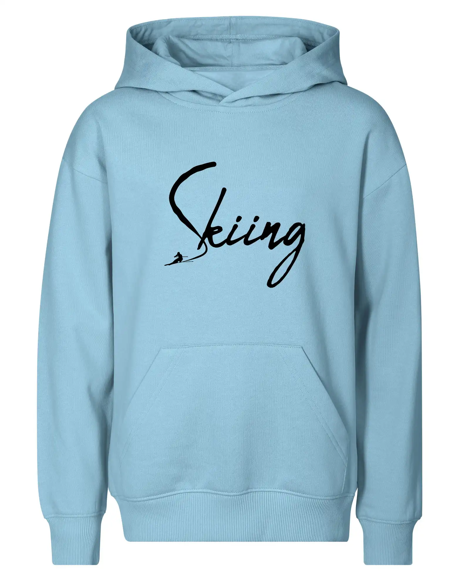 Skiing nápis lyžař