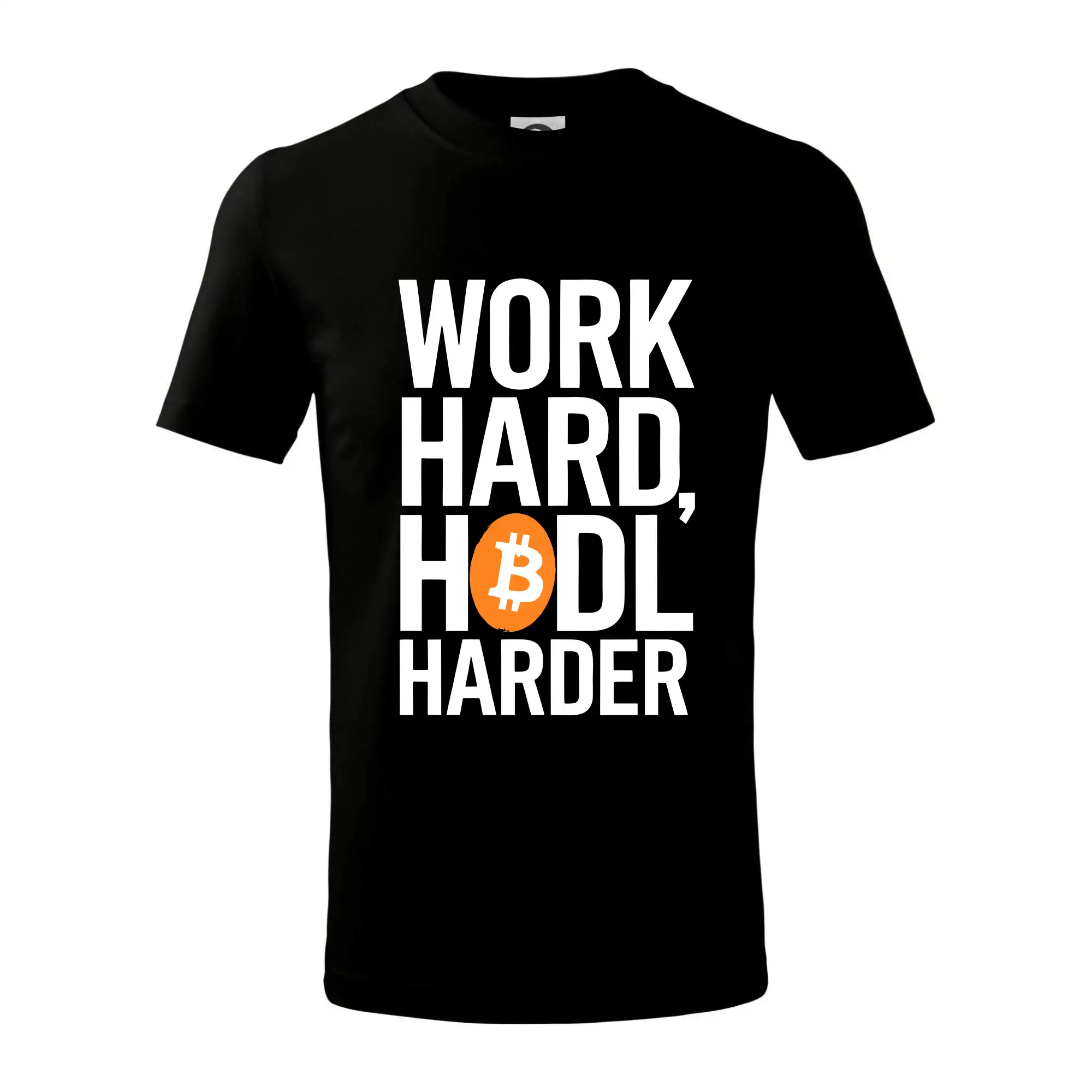 Velký nápis Work Hard, HODL Harder - Tričko detské bavlnené