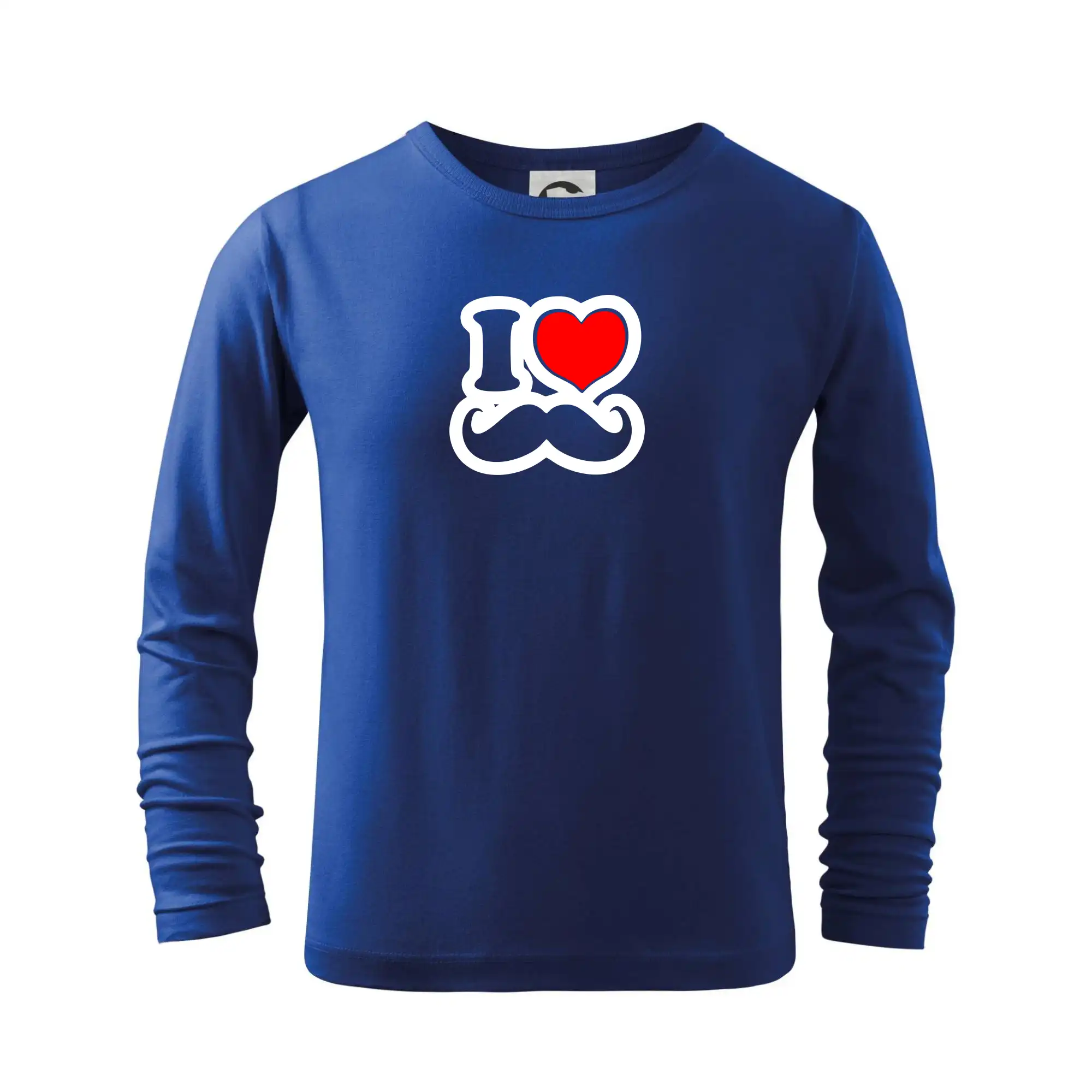 Tričká s fúzikmi - i love mustache - obrys - Tričko detské Long Sleeve