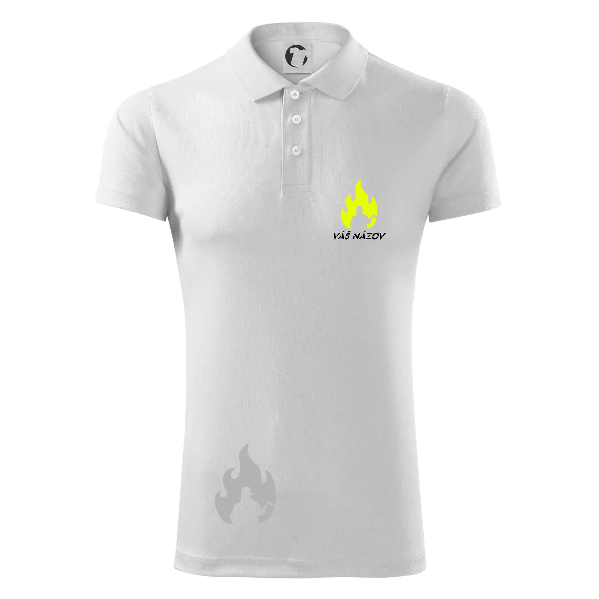 Originálne tričká pre hasičov - Hasiči - oheň - Váš názov - Prsník + chrbát - Polokošeľa Victory (športové)