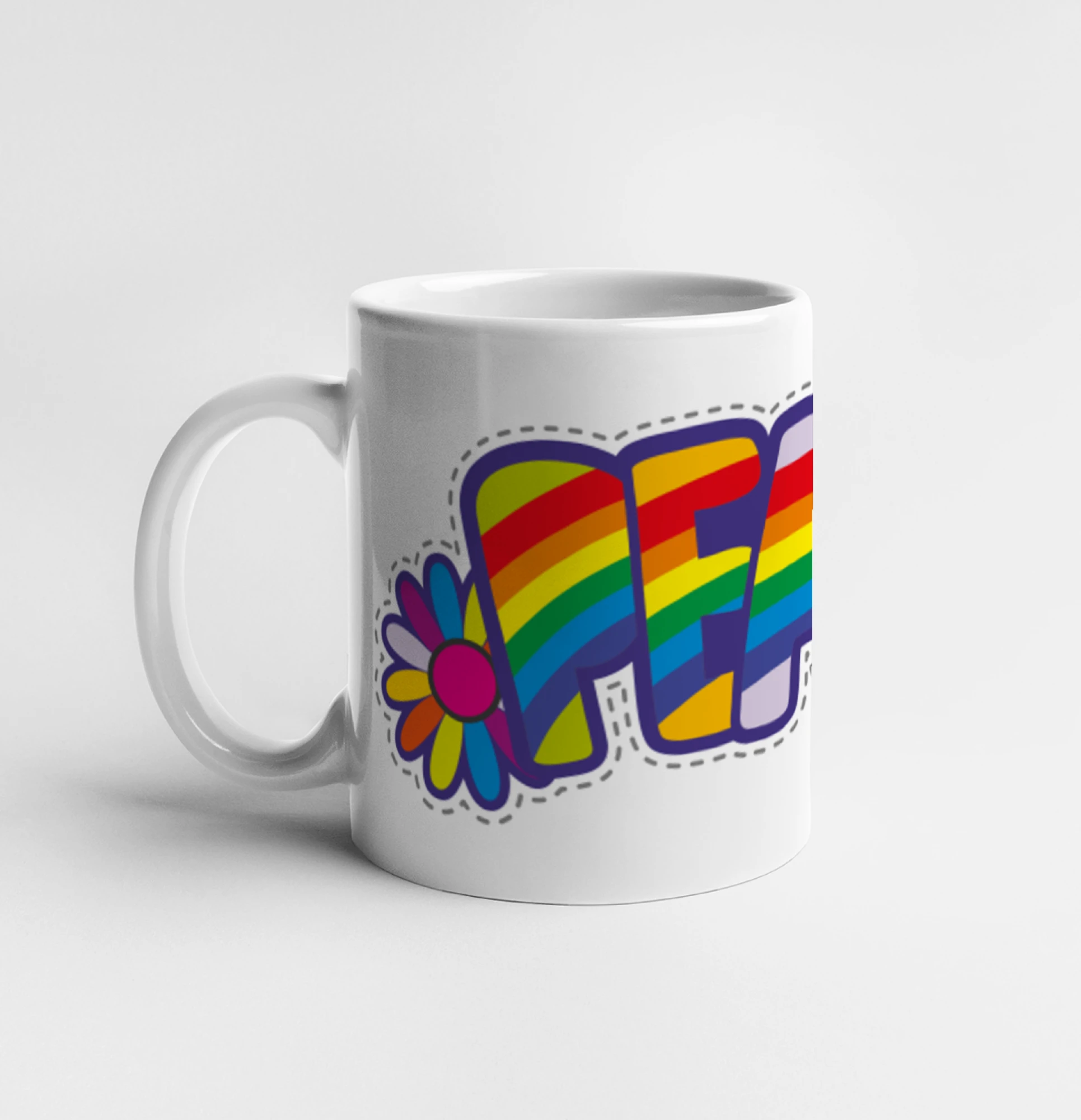 Peace nápis dúhový