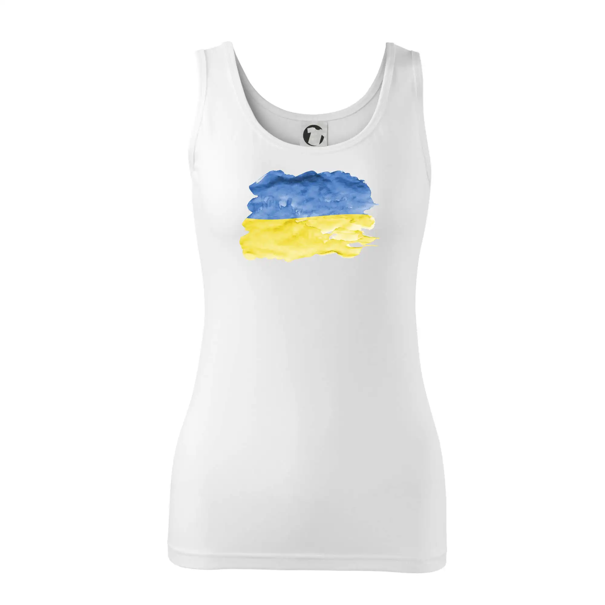 Tričká s vlajkou ukrajiny - Ukrajina vlajka rozpitá - Dámske tielko