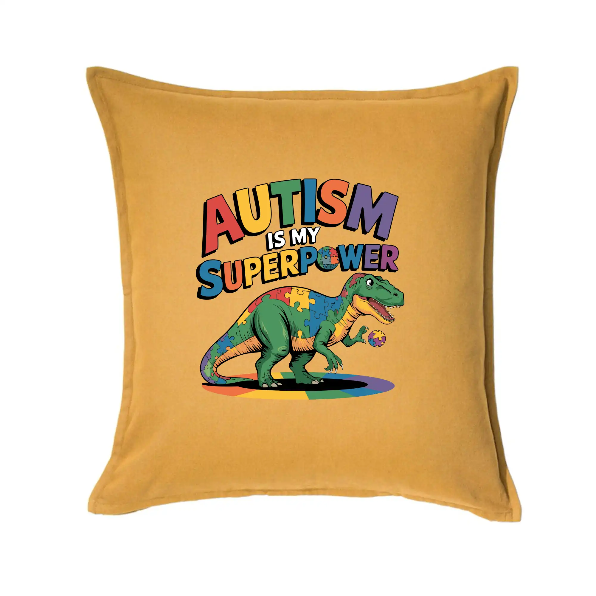 Tričká a mikiny pre autistov - Stojící Rex Autism is my superpower - Vankúš 50x50