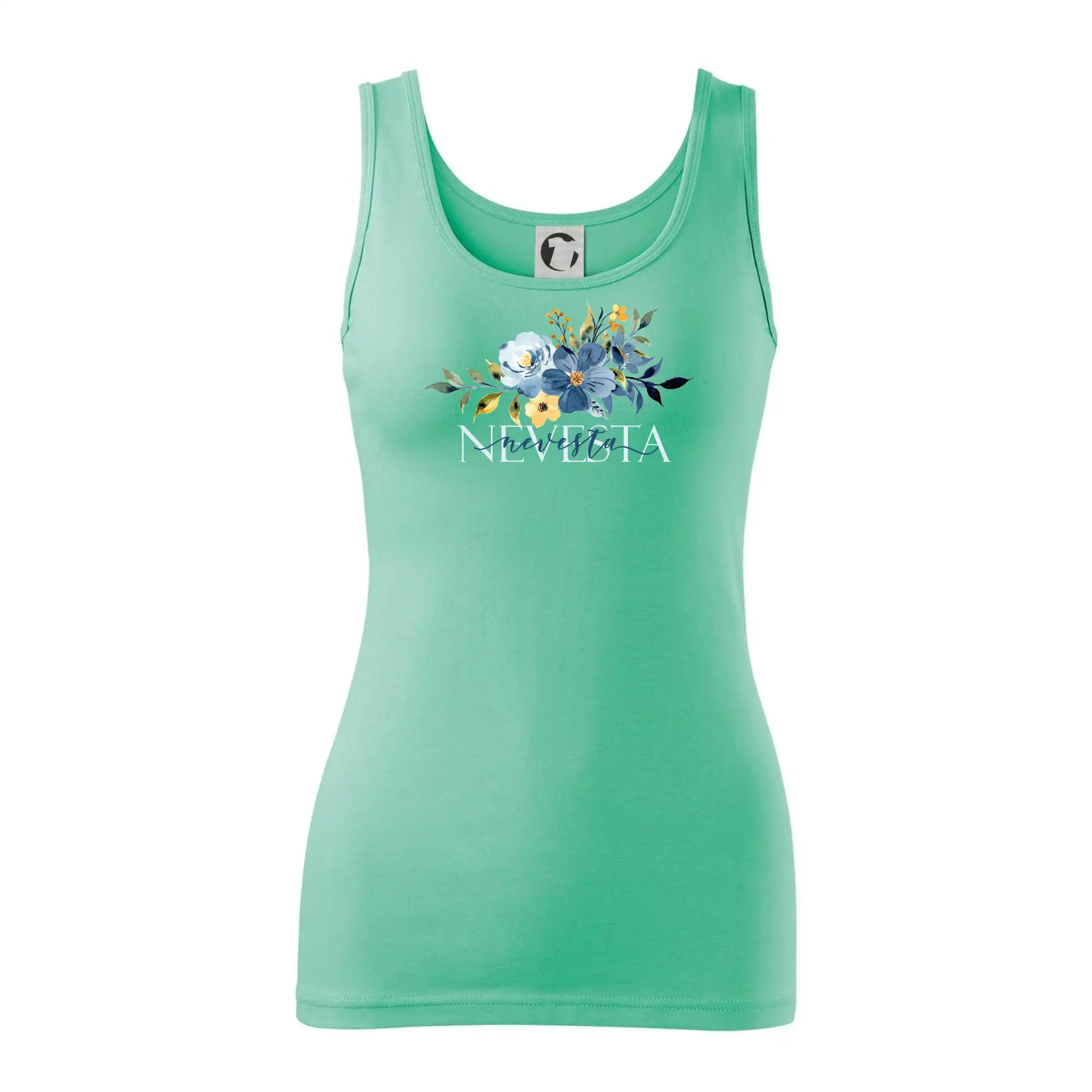 Tričká na rozlúčku so slobodou - Nevesta kvety modré - Dámske tielko