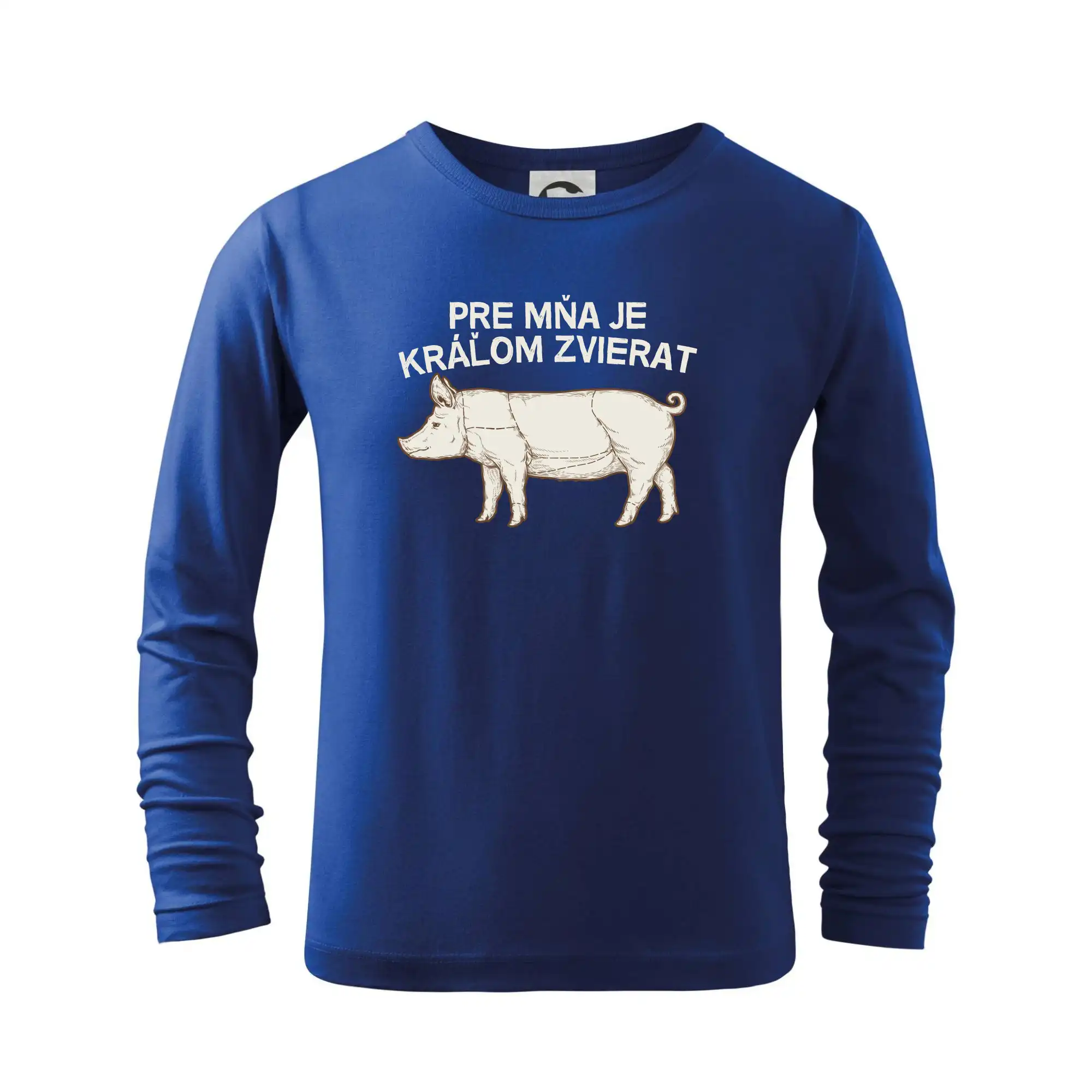 Tričká a zástery na grilovanie - Pre mňa je kráľom zvierat prasa - Tričko detské Long Sleeve
