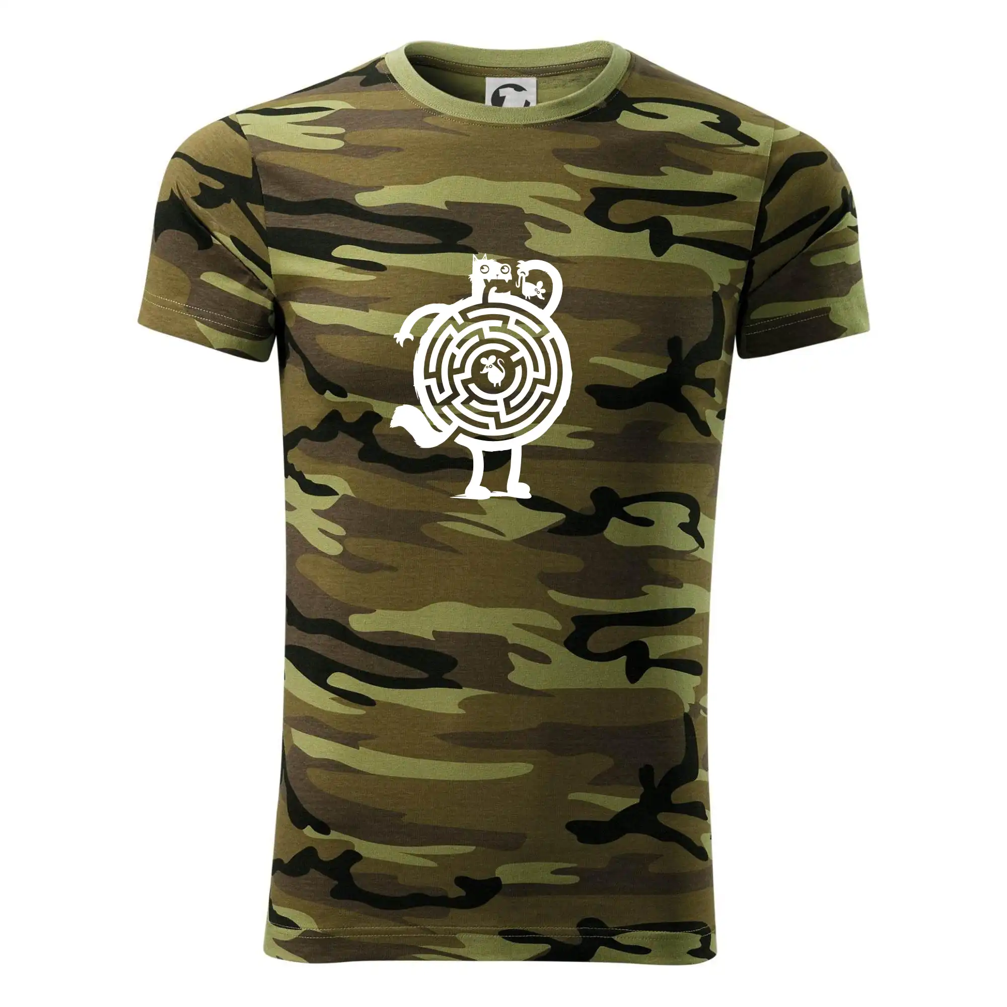 Grafické tričká - Mačka a myš bludisko - Army CAMOUFLAGE