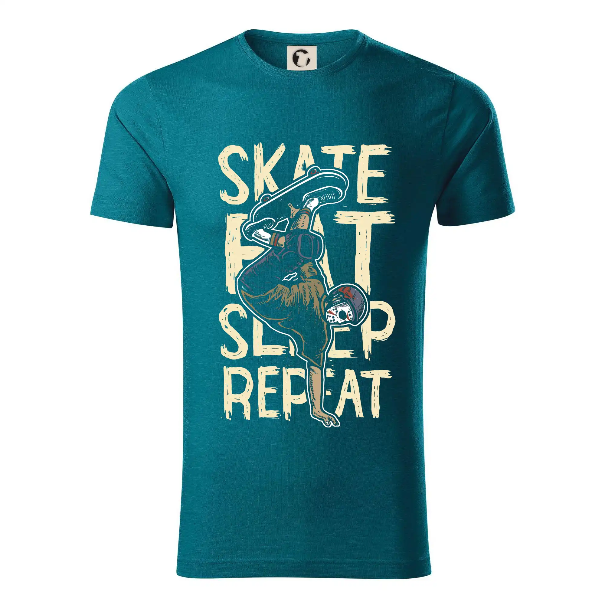 Longboard a Skatebord - Skate Eat Sleep Repeat - Tričko z organickej bavlny