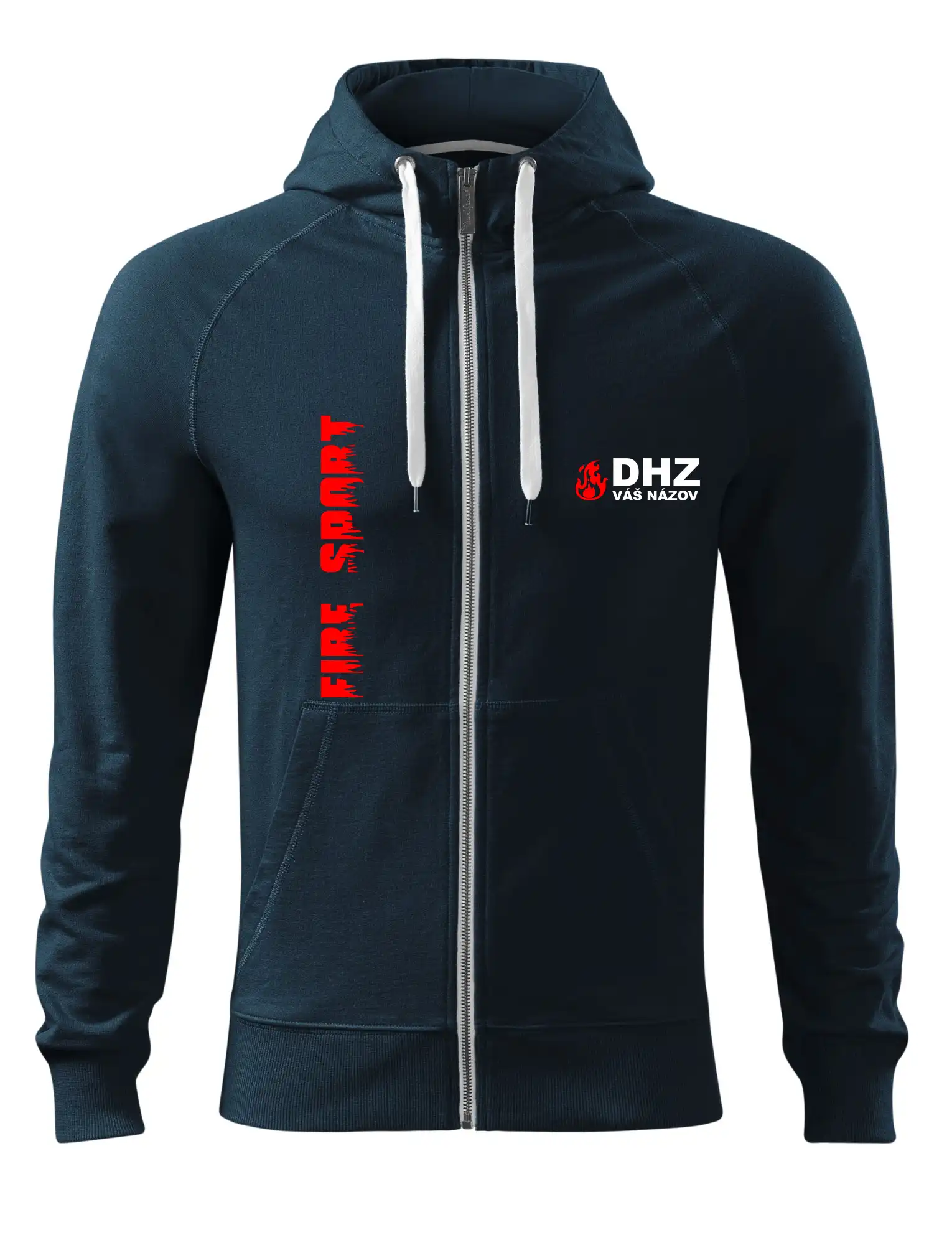 Originálne tričká pre hasičov - DHZ (oheň, firesport, názov sboru - vlastný nápis) - Mikina Voyage  - 100% bavlna