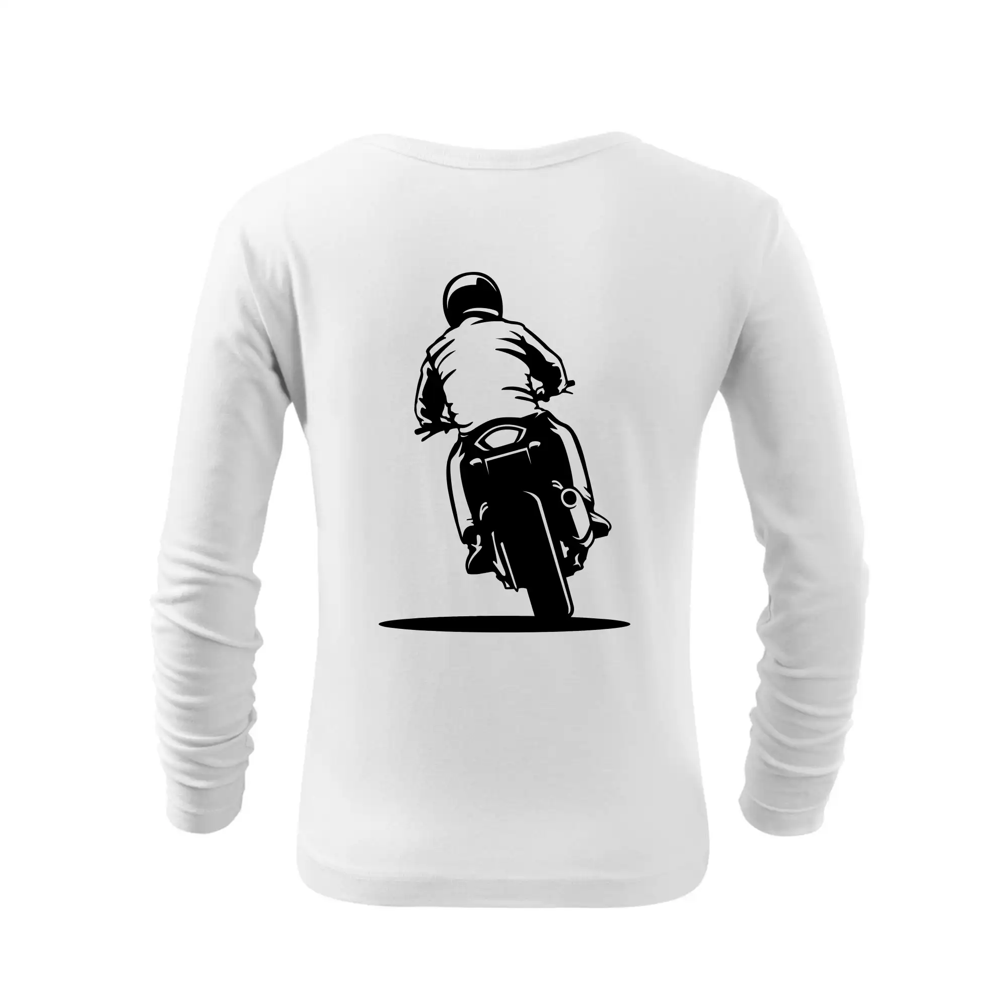 Tričko s cestnou motorkou - Motorkář na zádech - silnice - Tričko detské Long Sleeve