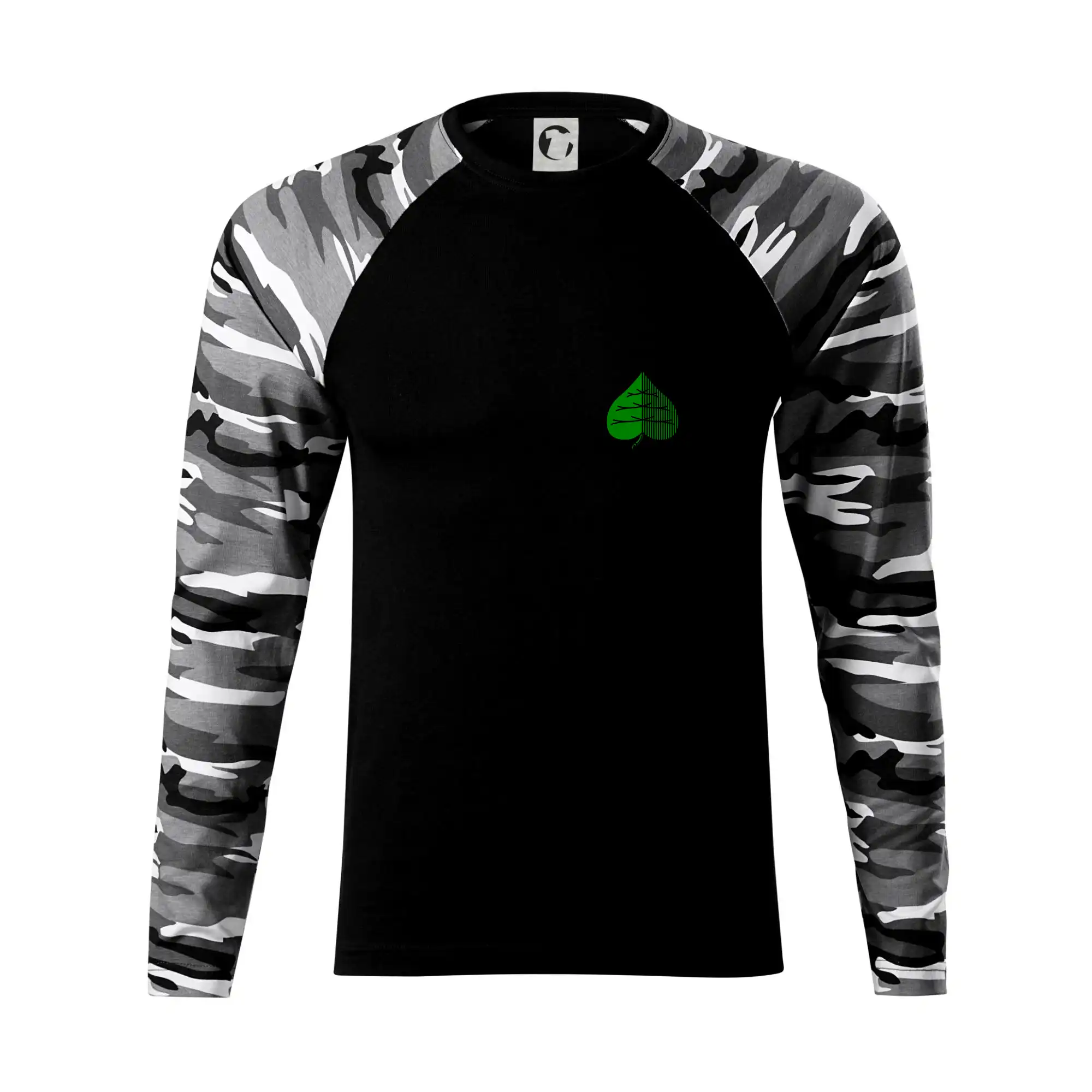 Tričká a mikiny so spoločenskými hrami  - Prší - Zelený - prso - Camouflage LS
