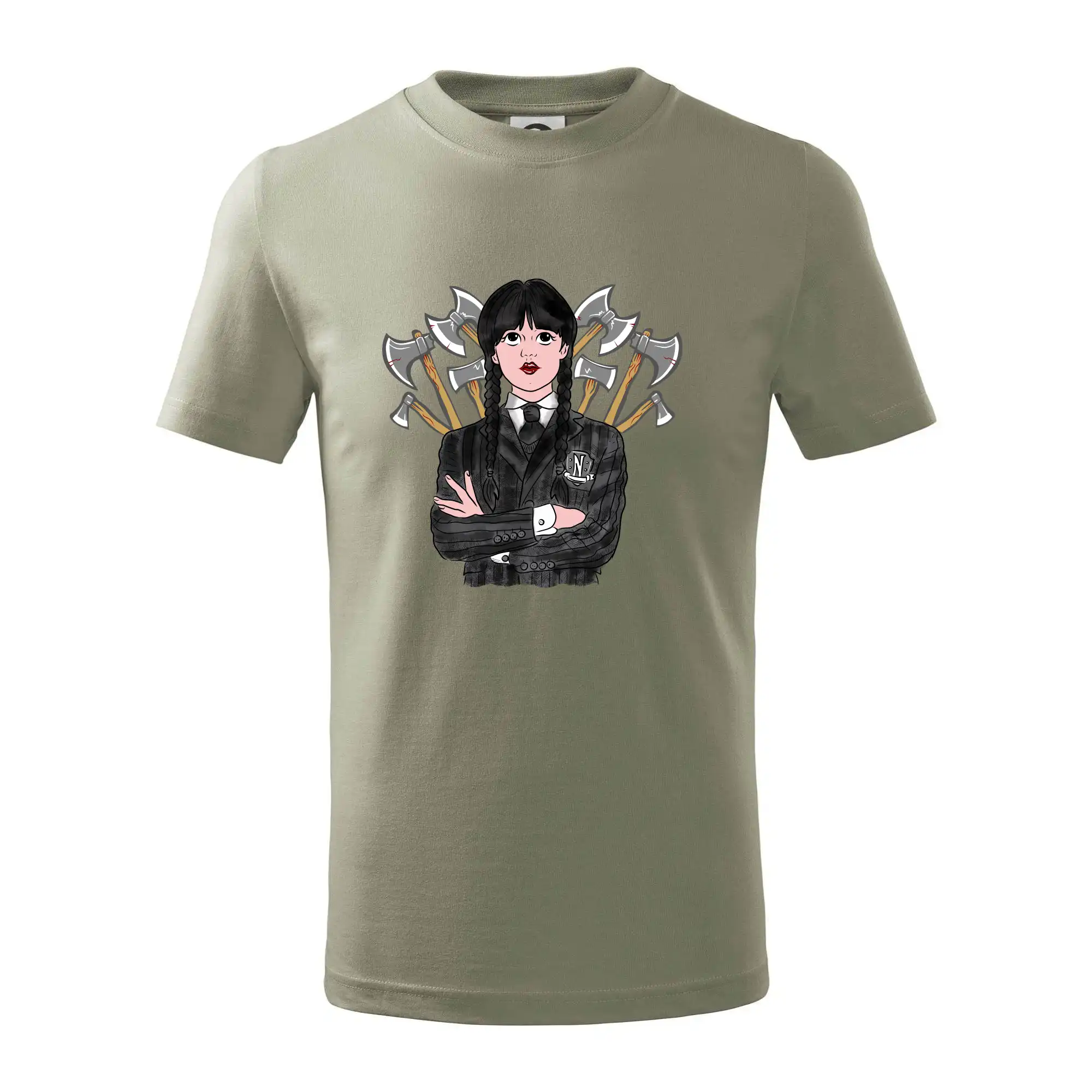Grafické tričká - Sekery - holka v čiernom (Pecka design) - Tričko detské bavlnené