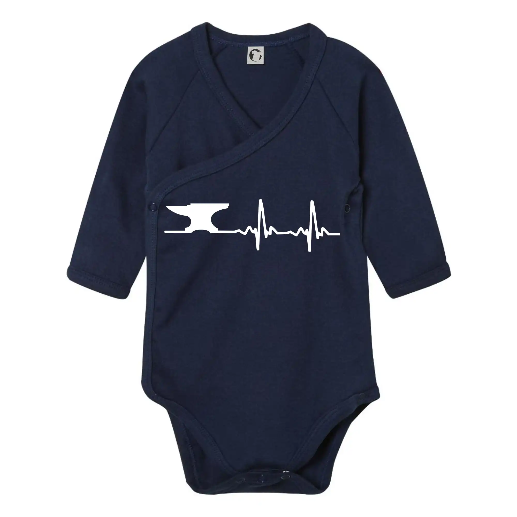 Vtipné tričká do práce - EKG kováč - Body zavinovacie s dlhým rukávom