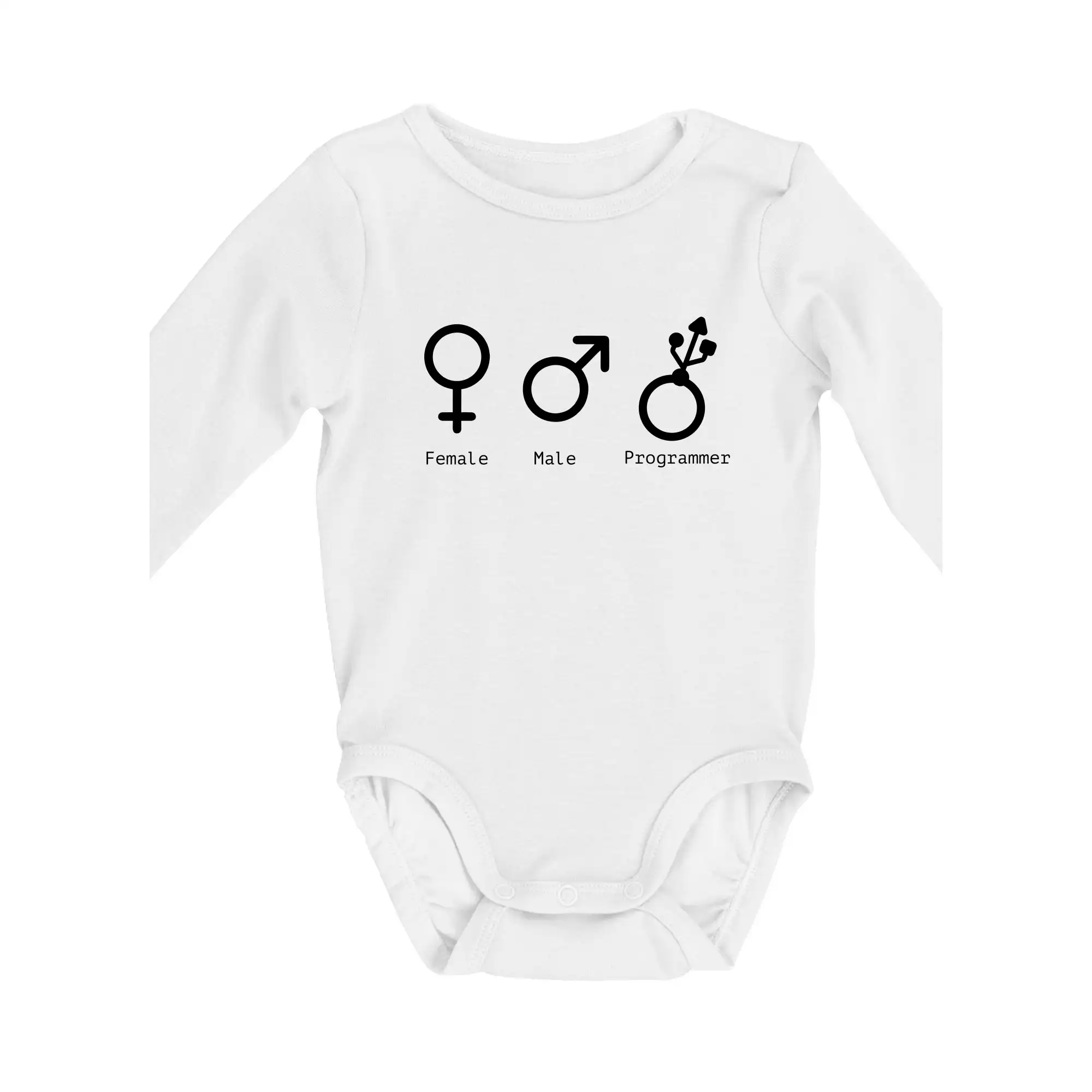 Tričká pre ajťákov - Female male programmer - Body dojčenské s dlhým rukávom