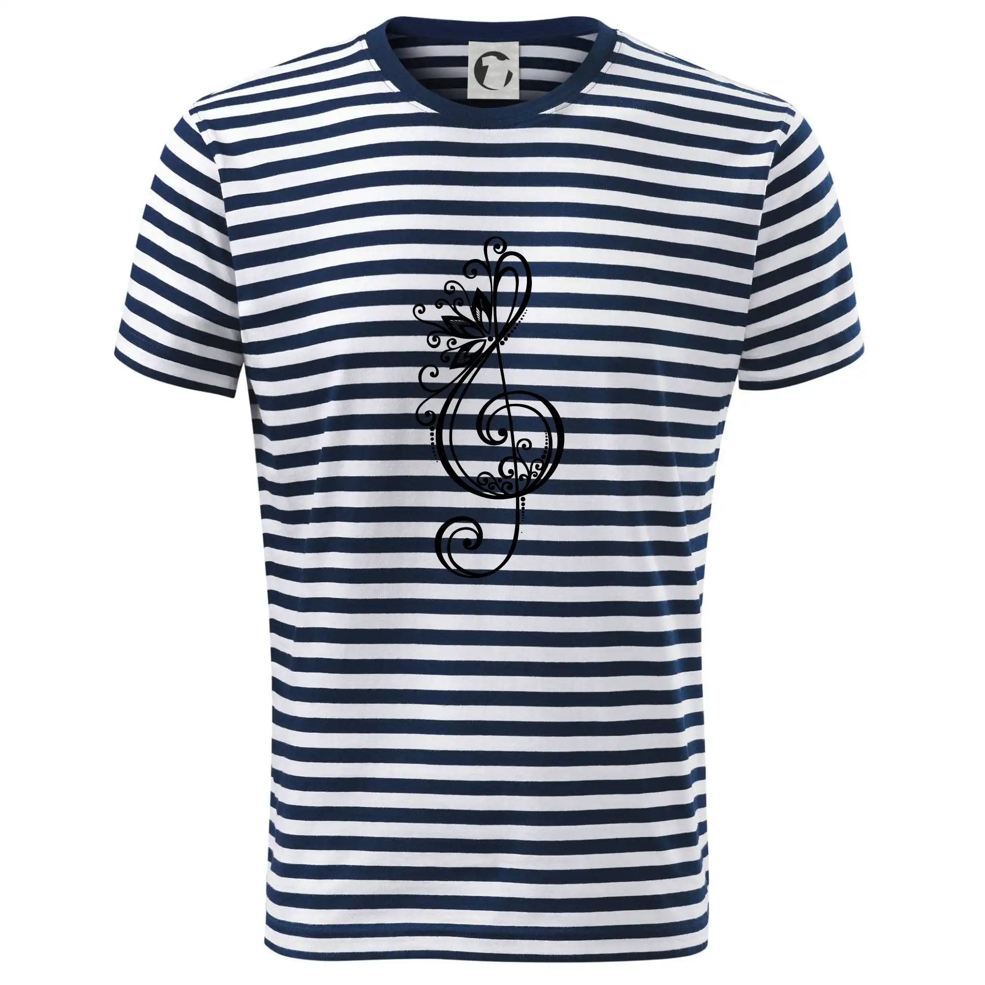 Hudobné tričká - Husľový kľúč kvety - Tričko na vodu