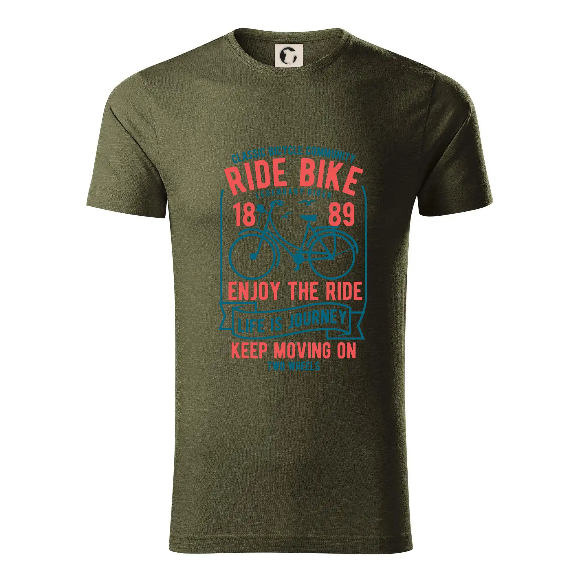 Tričko ako darček pre cyklistu - Ride Bike enjoy the ride - Tričko z organickej bavlny