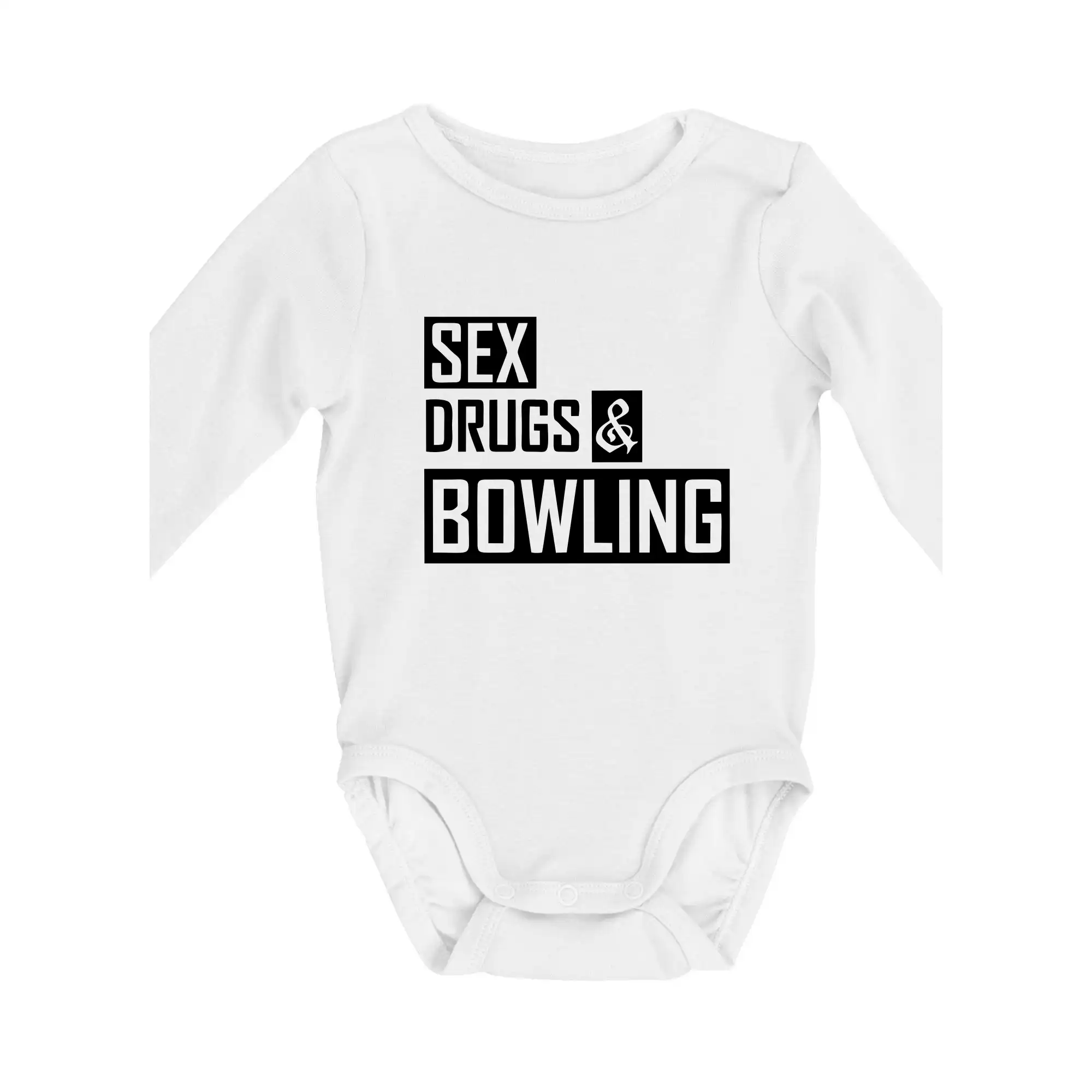Tričká Bowling - Sex drugs bowling - Body dojčenské s dlhým rukávom