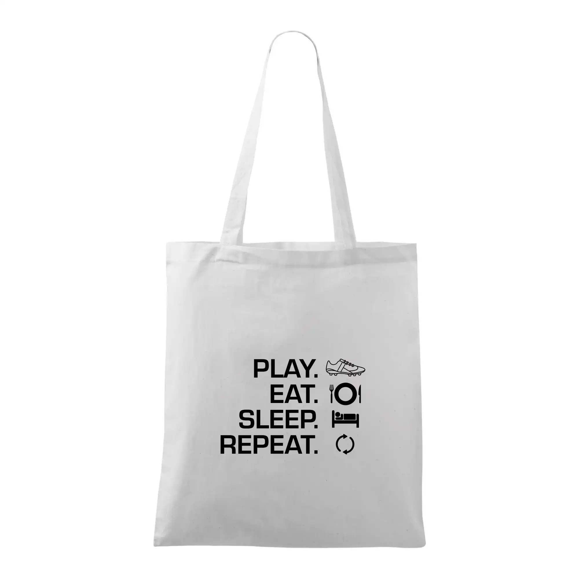 Tričká pre futbalistov - Play Eat Sleep Repeat fotbal - Taška bavlnená