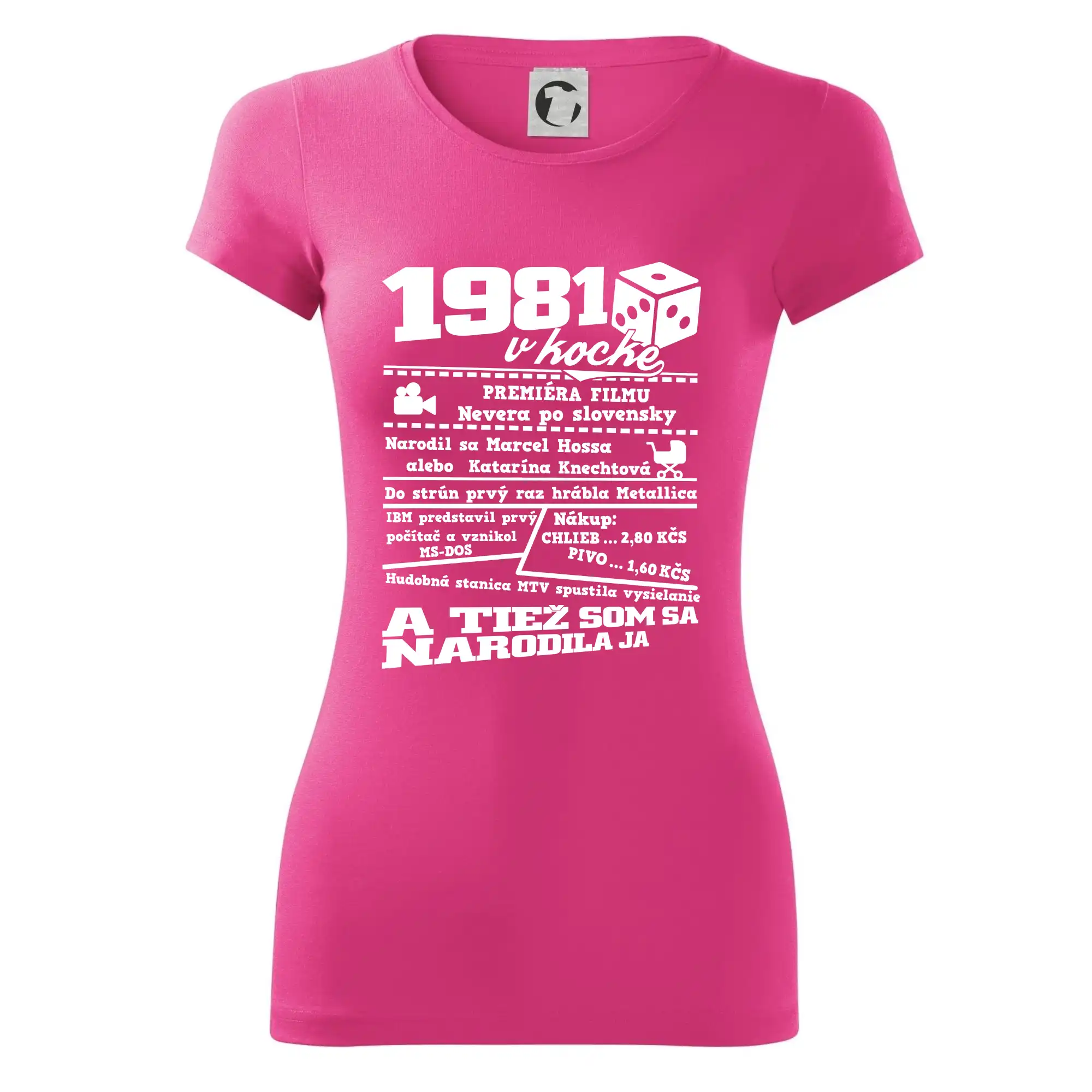 Trička s ročníkom 1981 - 1981 v kocke - Dámske tričko Glance - Priliehavejší strih