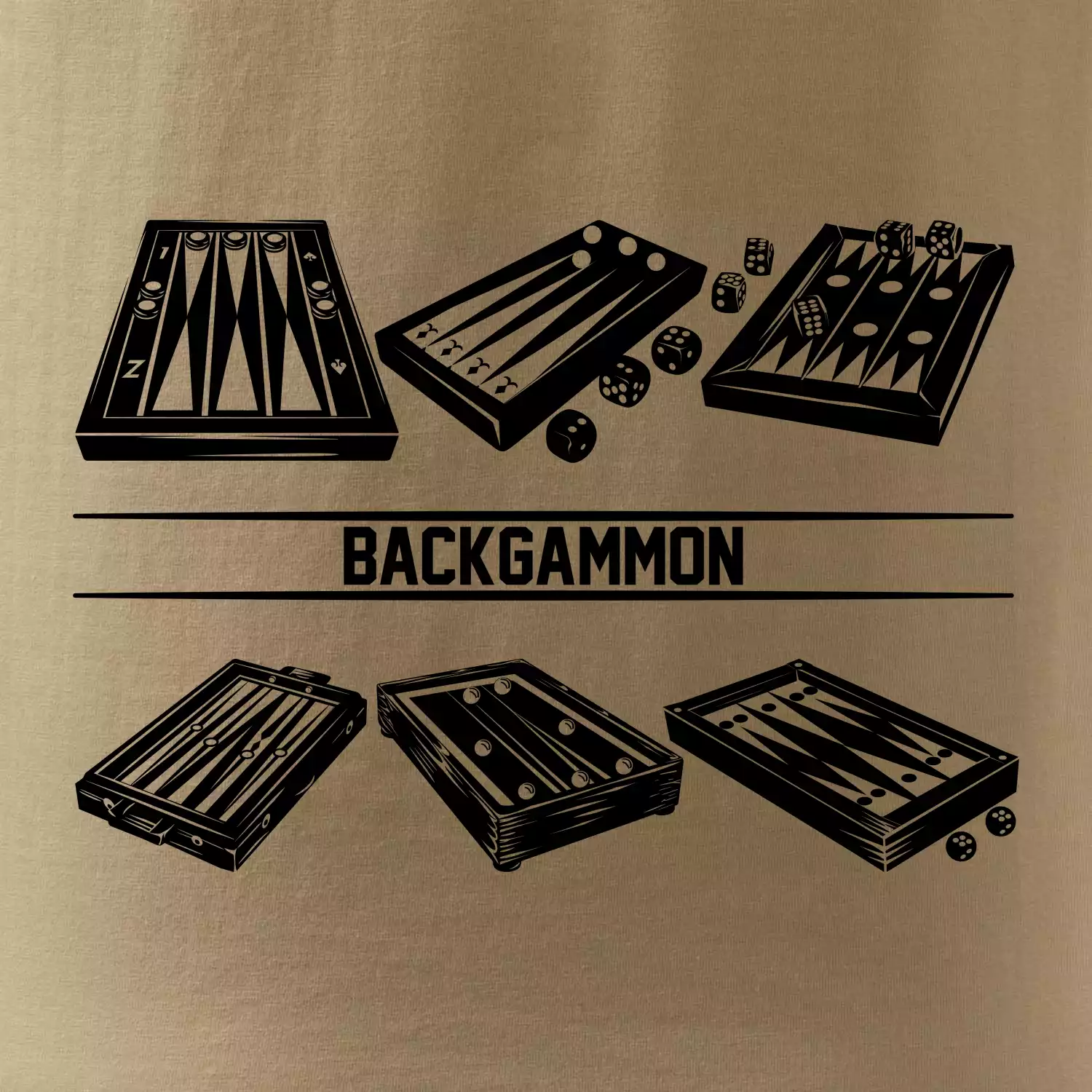 Backgammon černý set