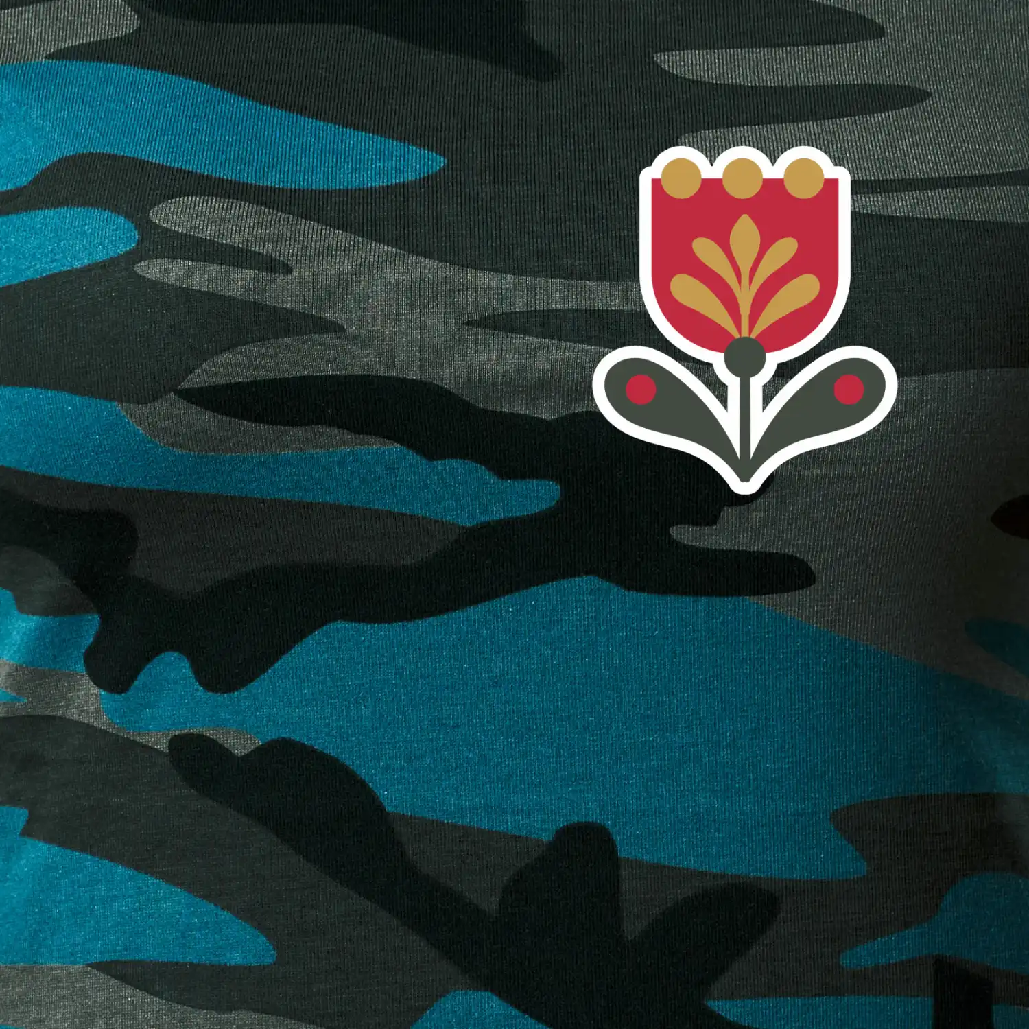 Folklor na prsu tulipán