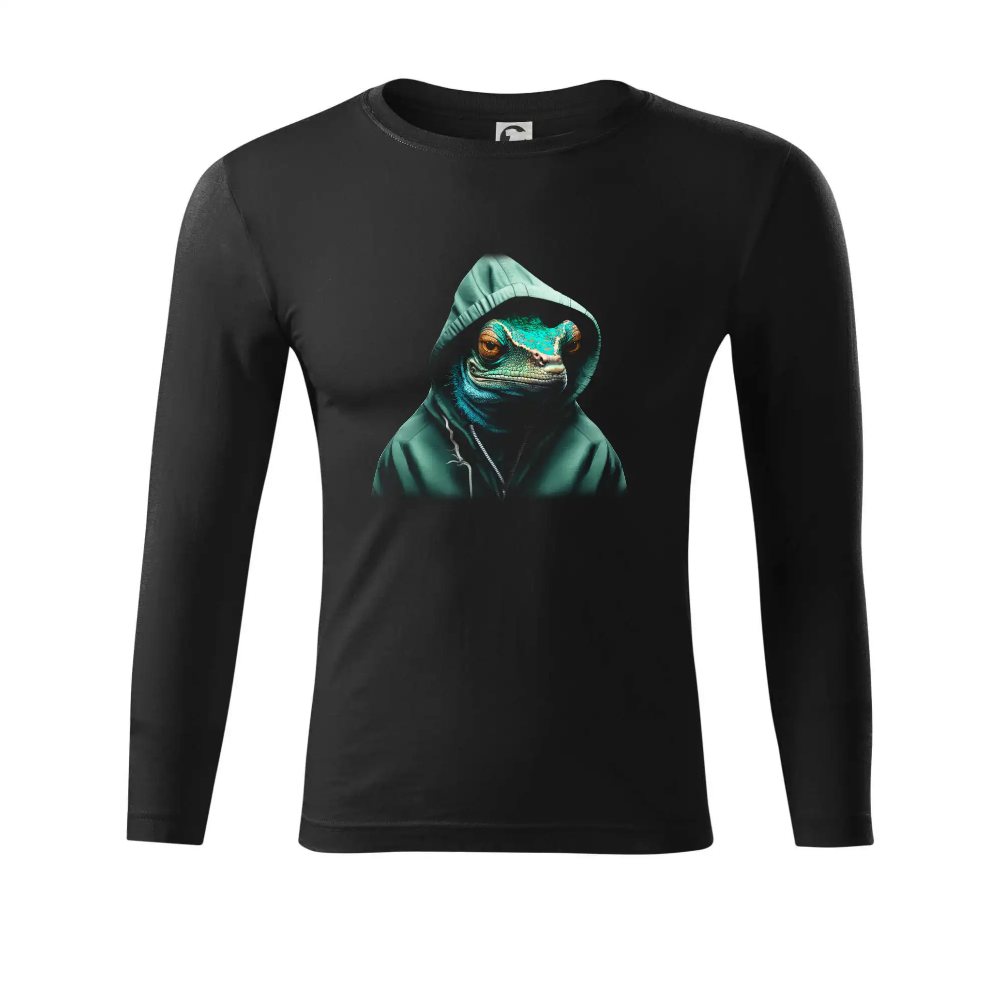 Tričká so zvieratami - Chameleon v mikině - Tričko Progress s dlhým rukávom