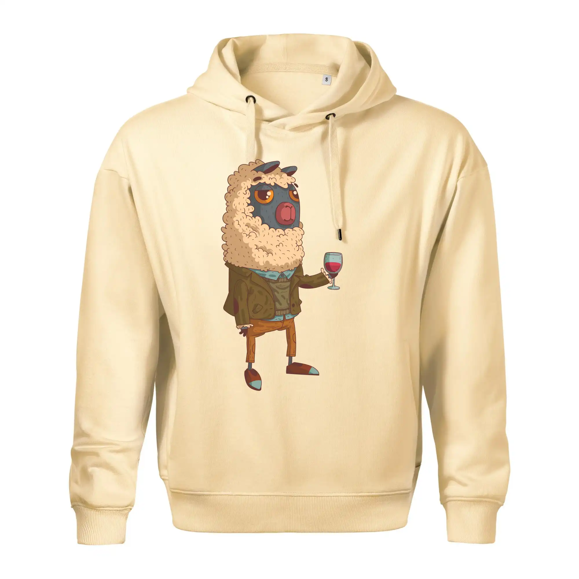 Alpaka s vínem muž