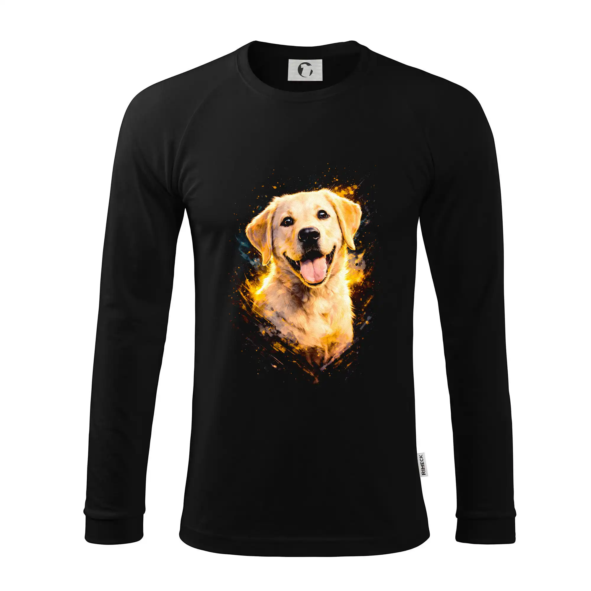 Obrázek polotón Zlatého retrívr sedící