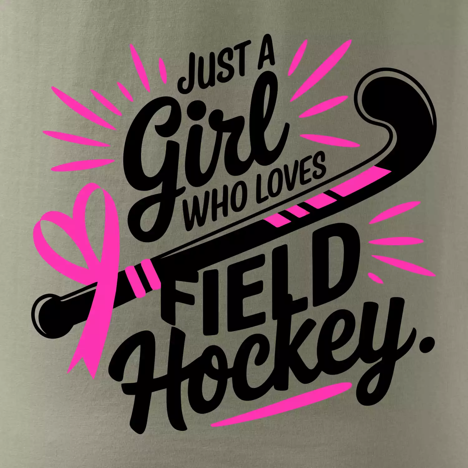 Just a girl who loves field hockey černo růžové